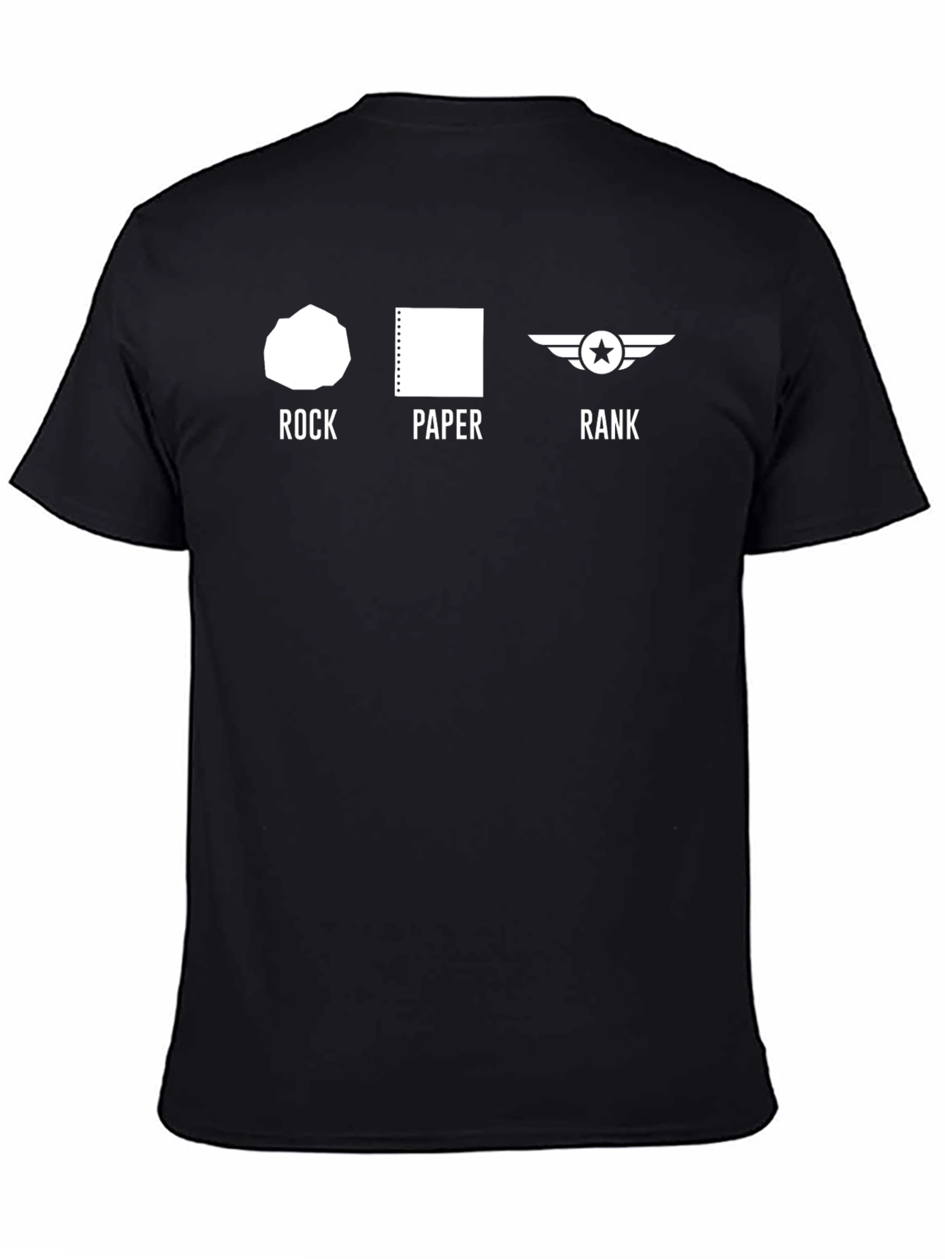 Black Rock Paper Rank Graphic T-Shirt - Black view 4