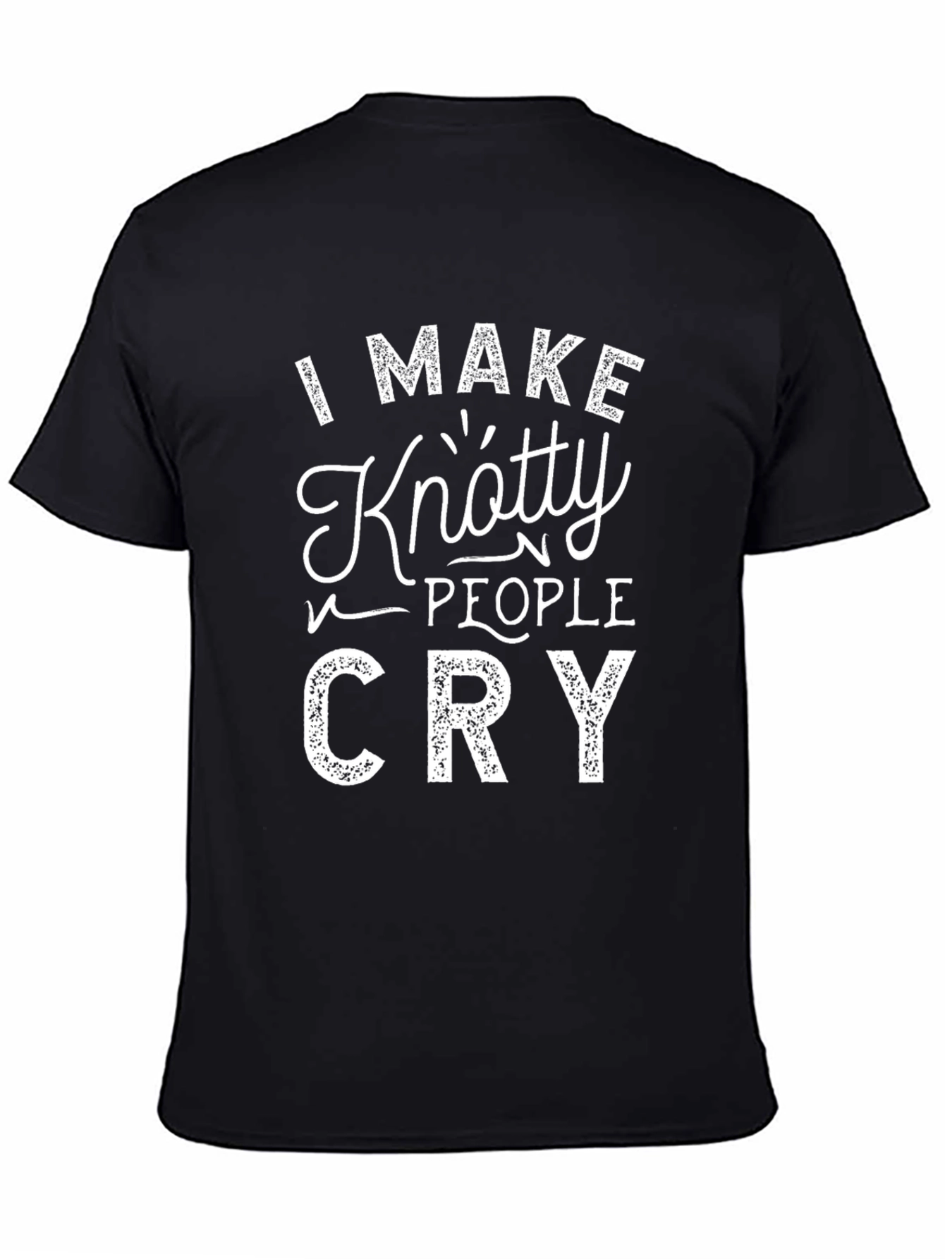 Black Knotty People Cry Novelty Graphic T-Shirt view 4