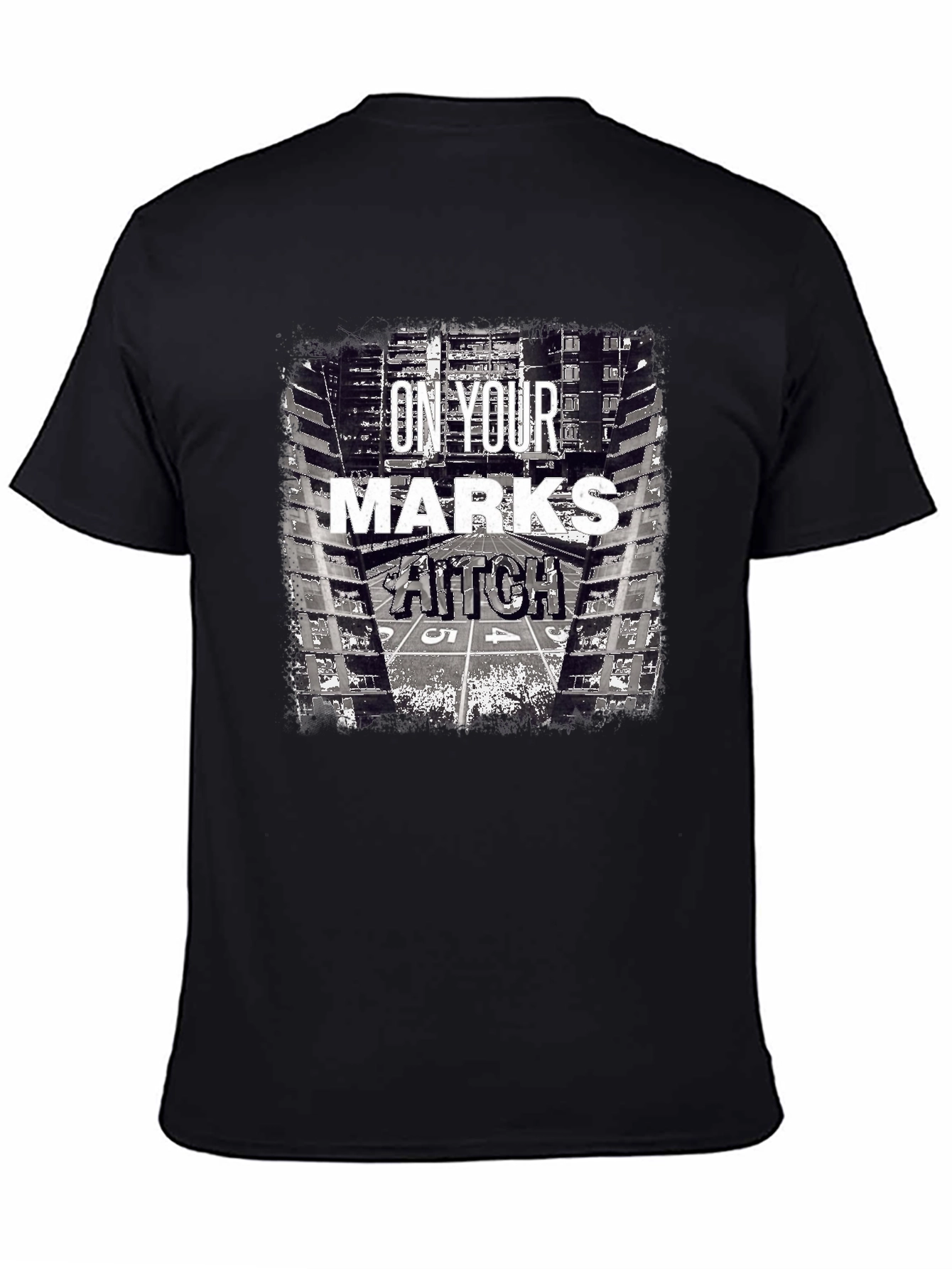 Black On Your Marks Aitch Graphic T-Shirt - Black view 4