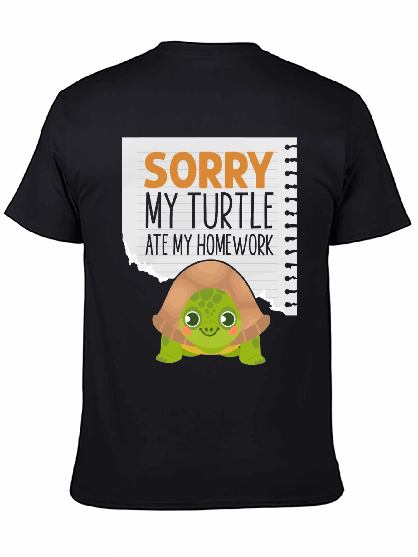 Black Turtle Ate My Homework T-Shirt view 4