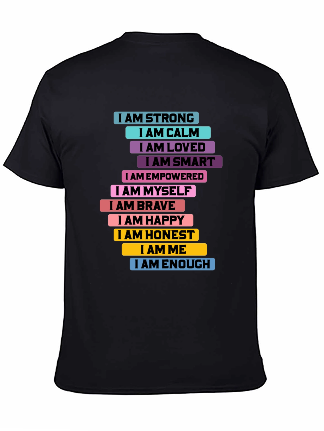 Black Inspirational "I AM" T-Shirt - Positive Affirmations view 4