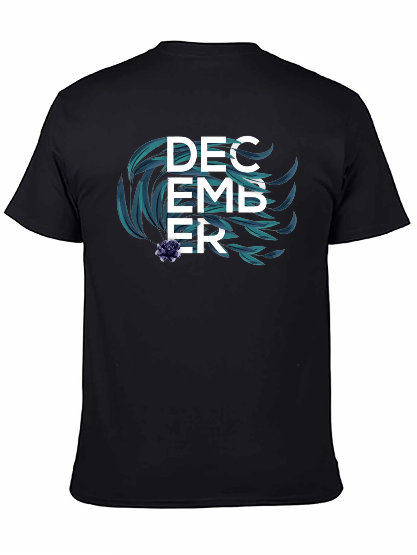 Black December Floral Men's T-Shirt view 4