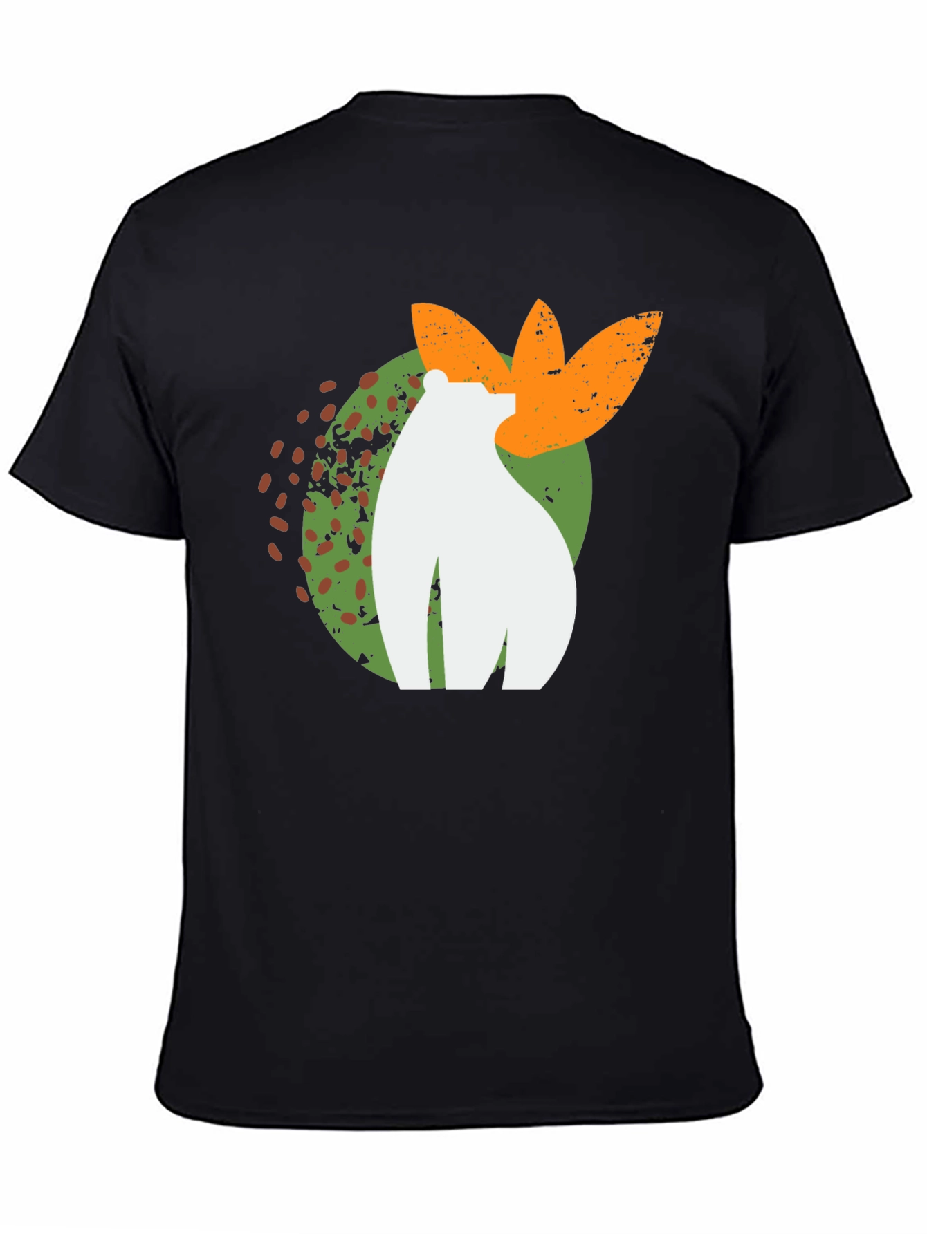 Black Abstract Bear Graphic Tee - Black Cotton Blend view 4