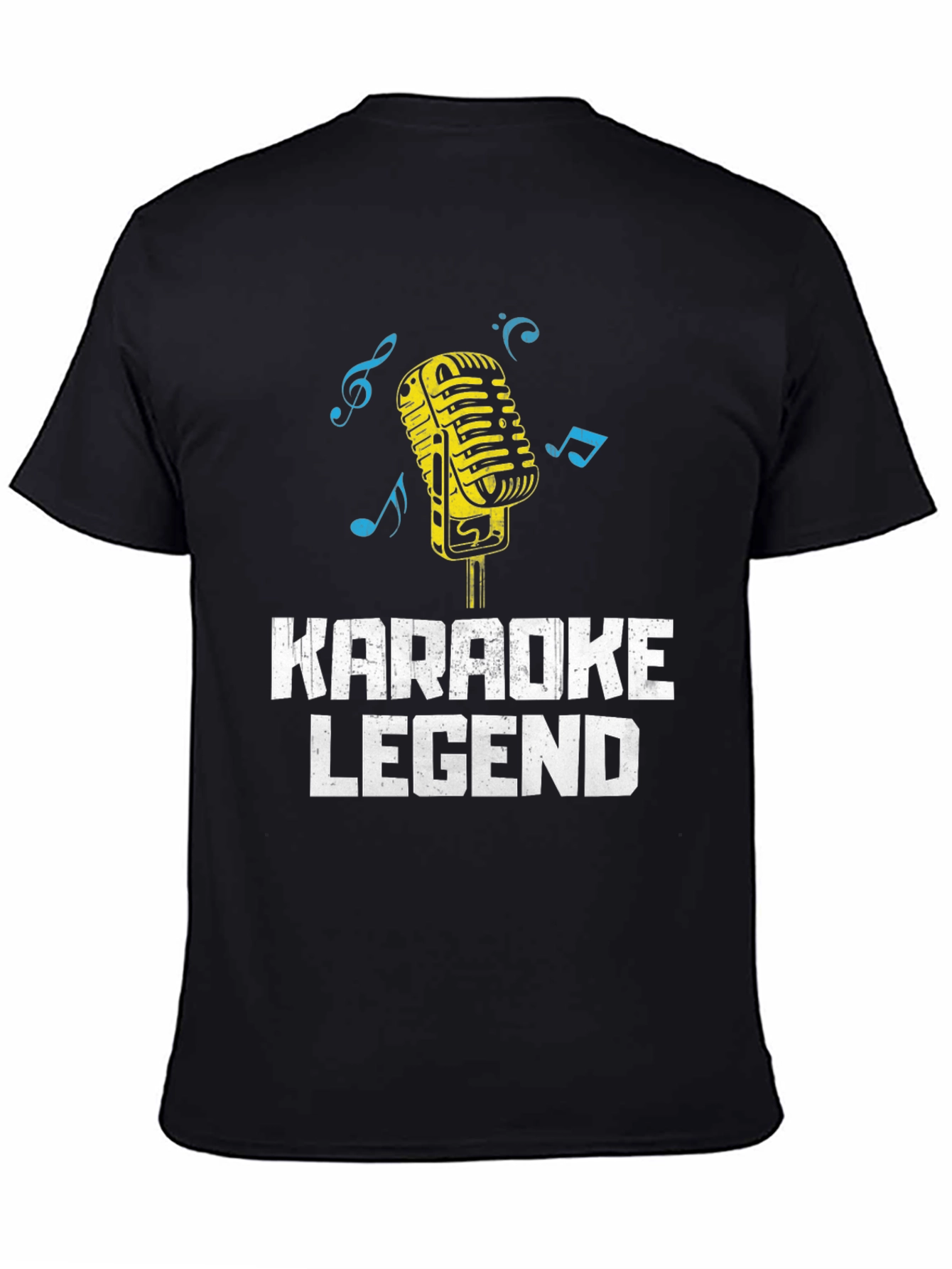Black Karaoke Legend Graphic Tee - Retro Microphone Design view 4