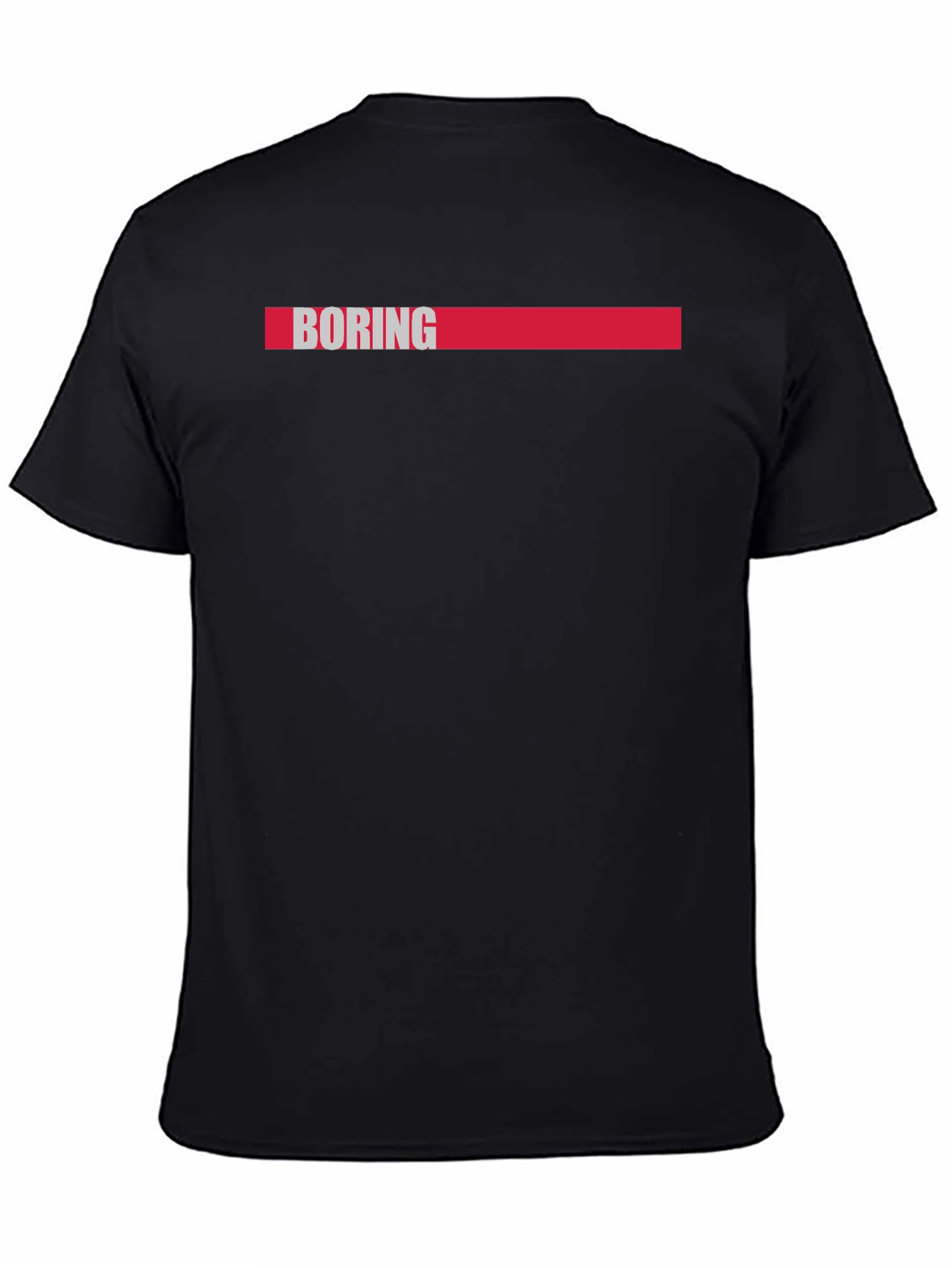 Black Boring Graphic Tee - Men's Short Sleeve Crew Neck T-Shirt view 4