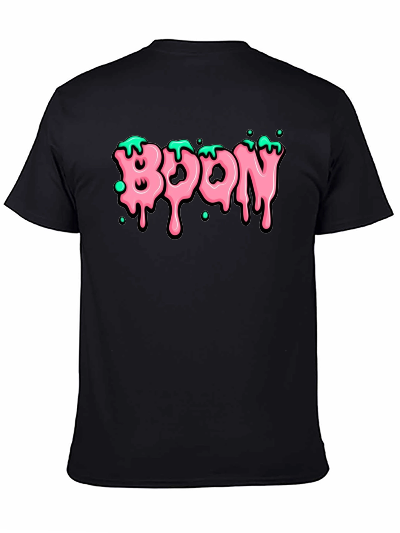 Black Boon Graphic Tee - Pink Slime Drip Design - Casual Comfort view 4