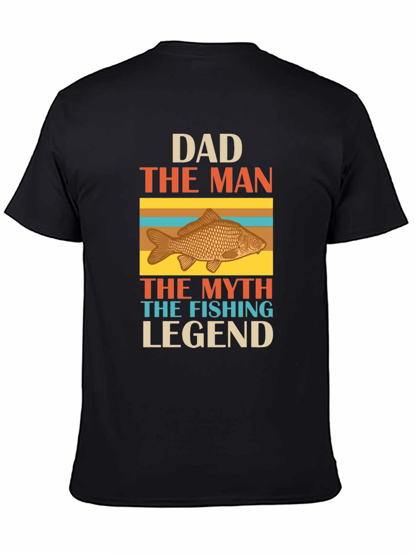 Black Dad Fishing Legend Graphic T-Shirt view 4