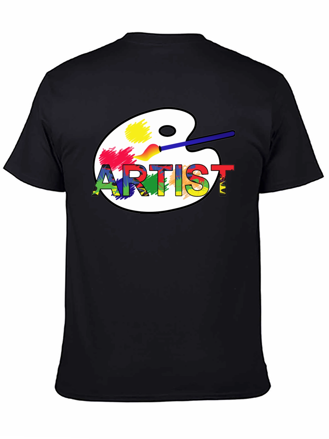 Black Artist Palette Graphic T-Shirt - Black view 4