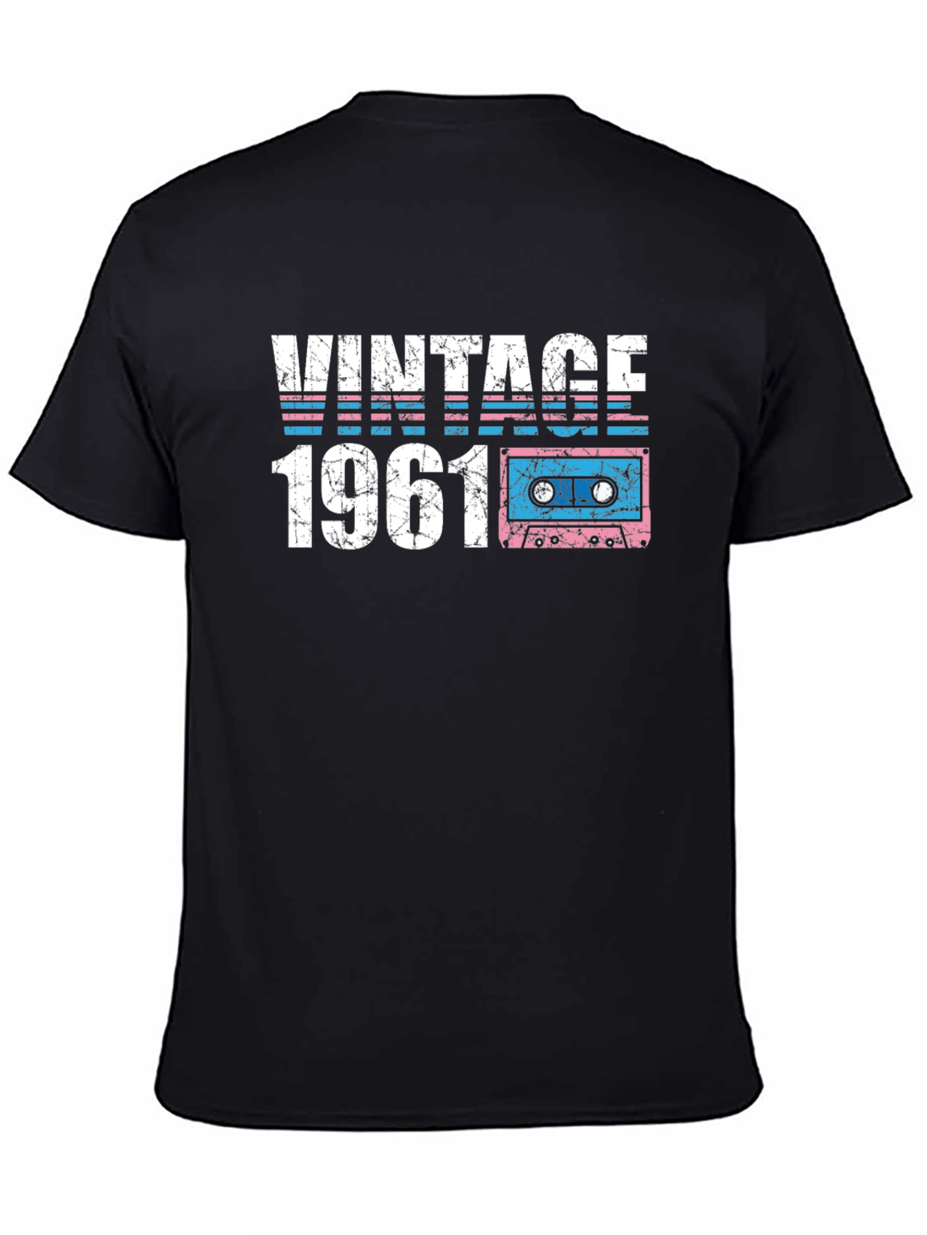 Black Vintage 1961 Cassette Tape T-Shirt view 4