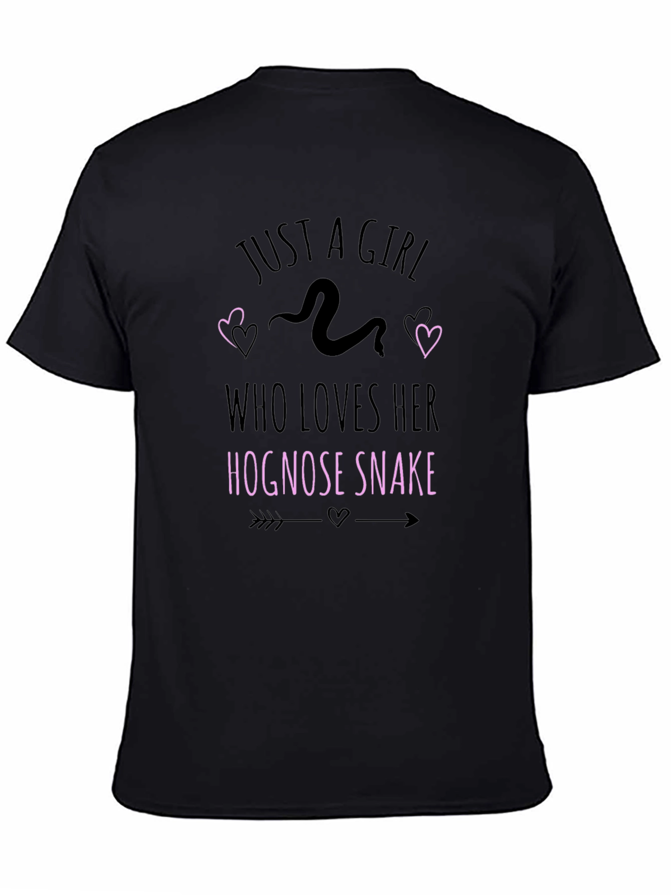 Black Hognose Snake Lover T-Shirt - Just A Girl Who Loves Her Snake Tee view 4