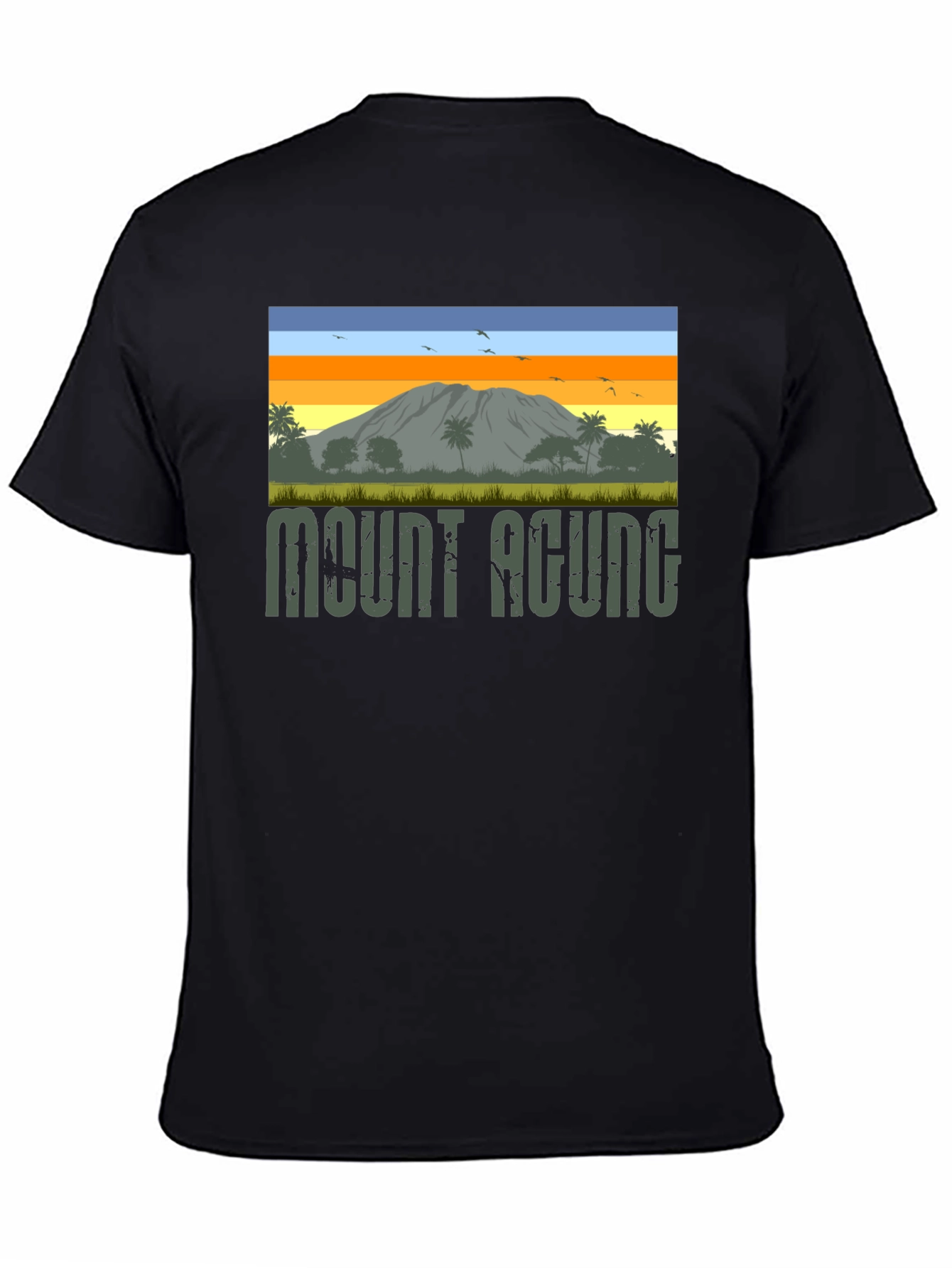 Black Mount Agung Graphic Tee - Nature Inspired T-Shirt view 4