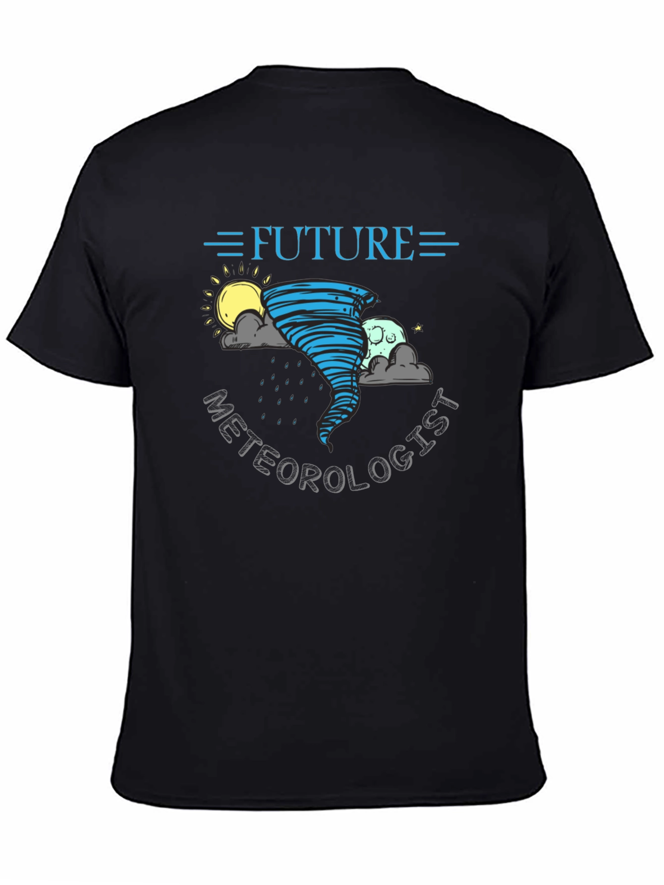 Black Future Meteorologist T-Shirt - Weather Science Tee view 4