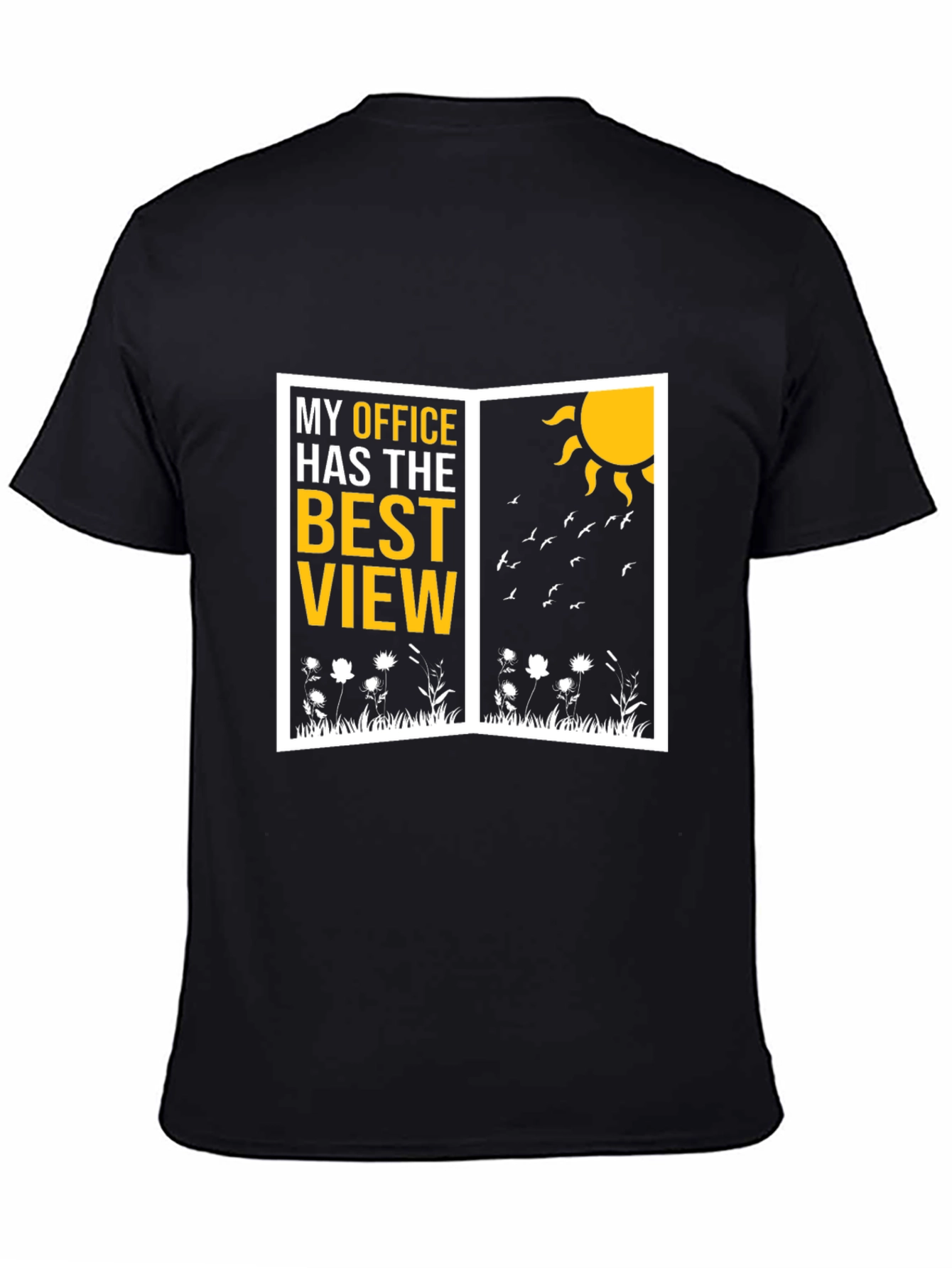 Black Best View Office Graphic T-Shirt - Nature Lover Tee view 4