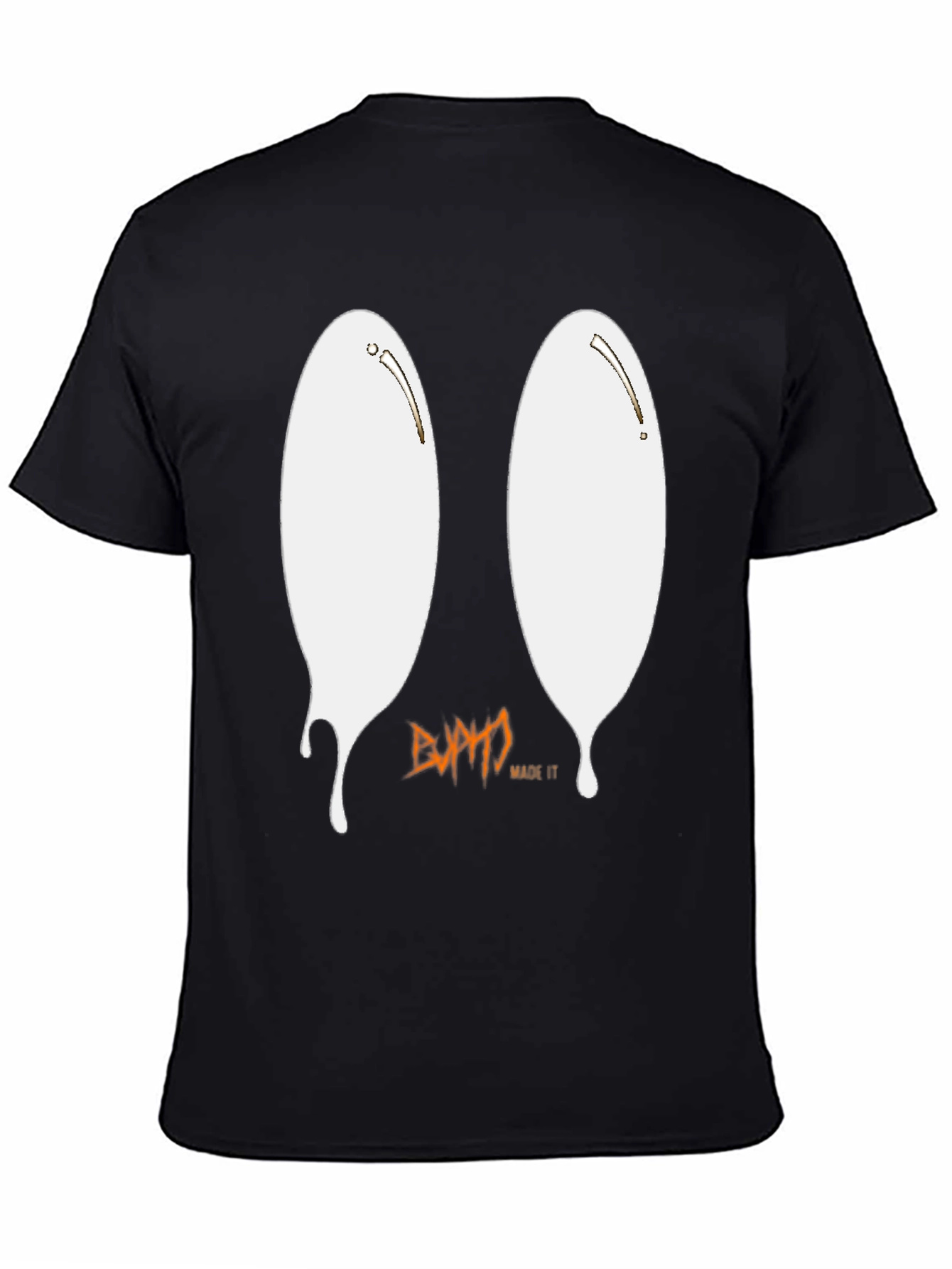 Black Ghostly Drip Graphic Tee - Soft Black Cotton view 4