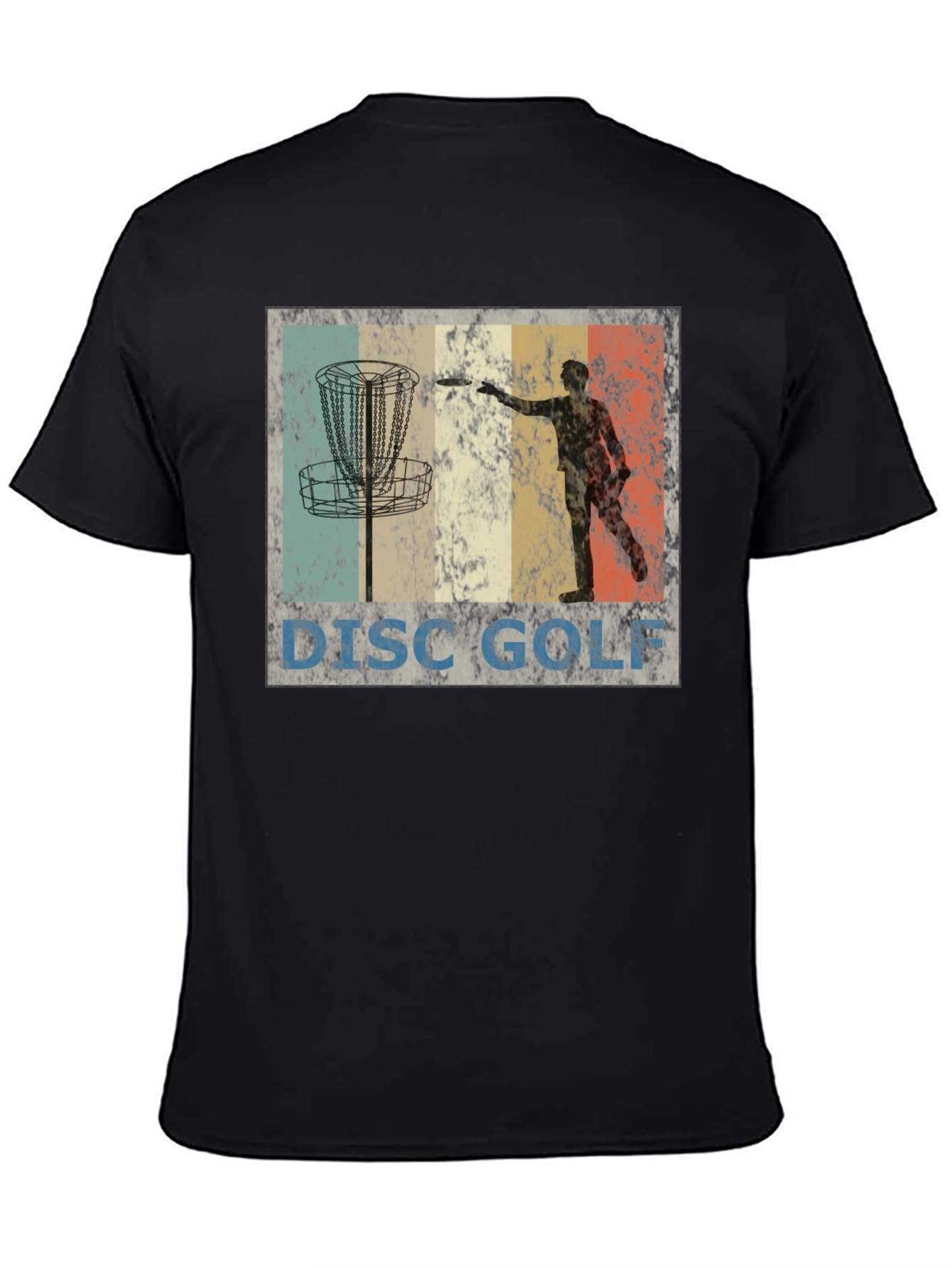 Black Vintage Disc Golf T-Shirt - Retro Style view 4