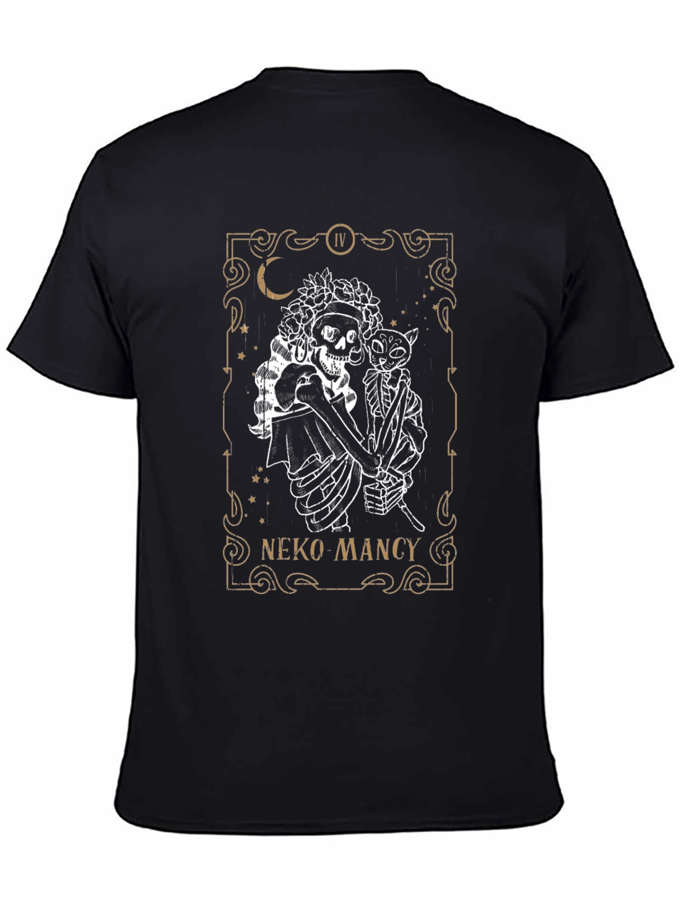 Black Neko Mancy Tarot Card T-Shirt view 4