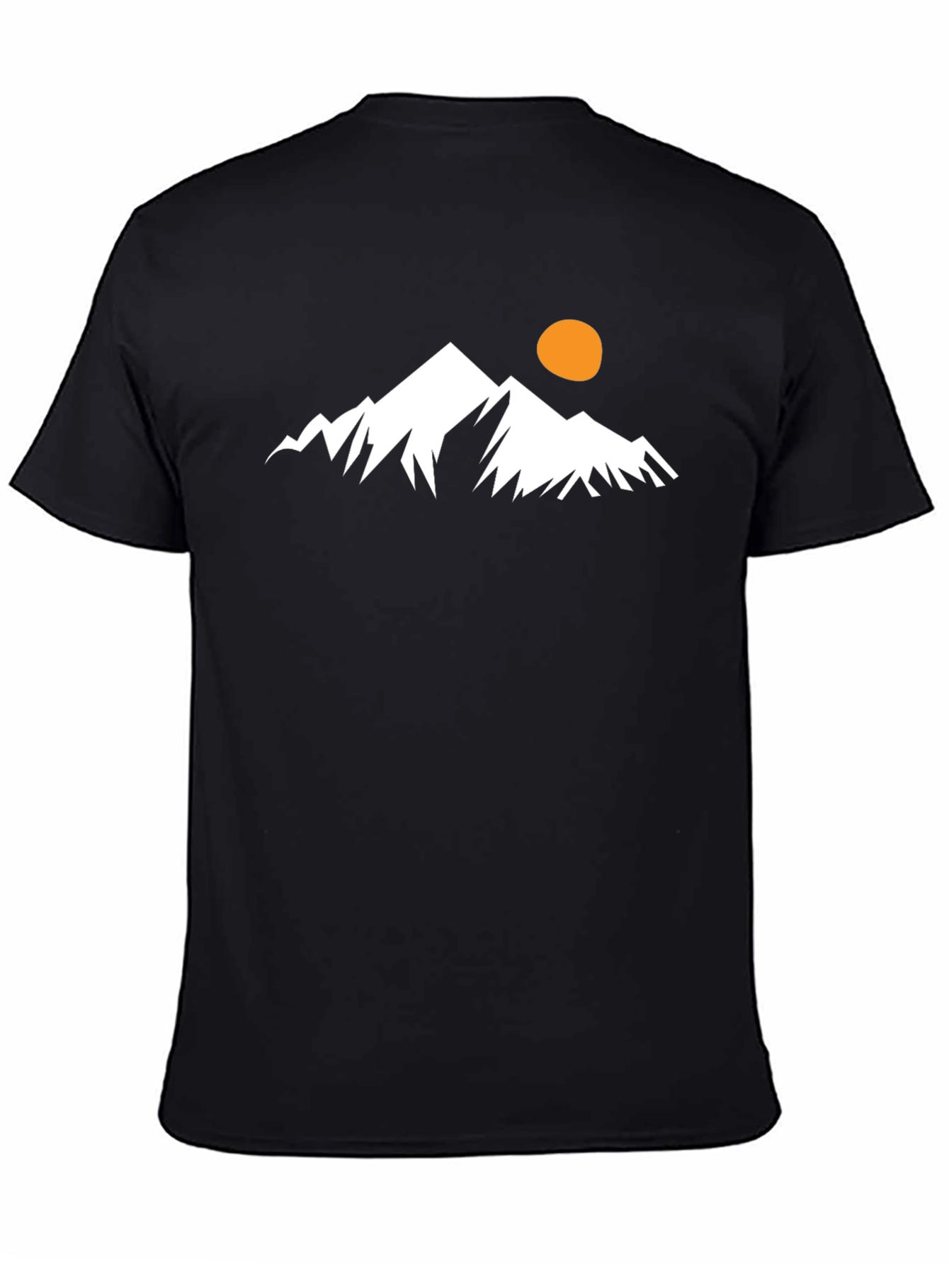 Black Mountain Peak Graphic Tee - Black Cotton Casual T-Shirt view 4