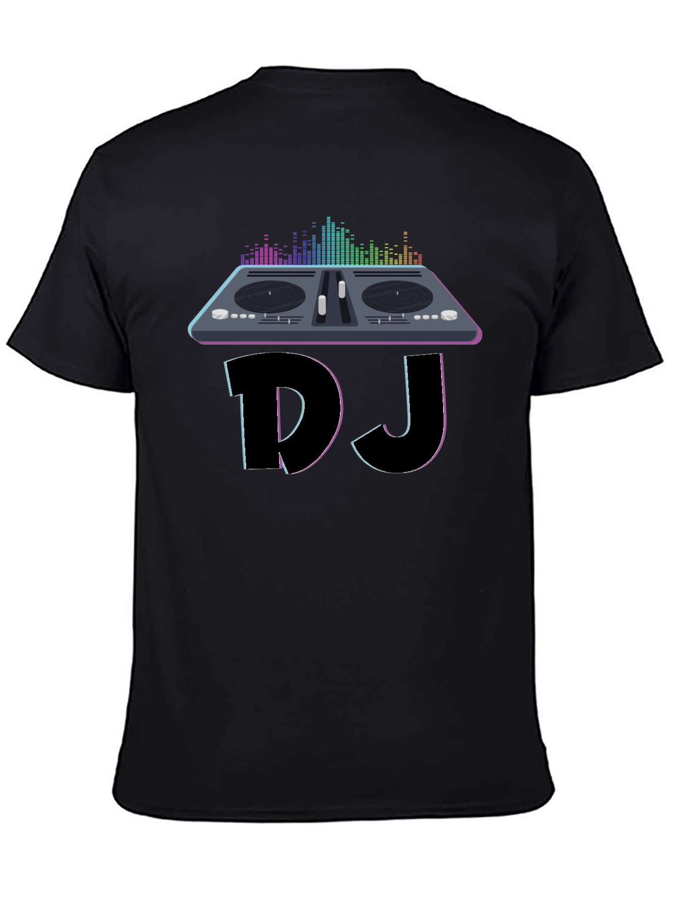 Black DJ Turntable Graphic Tee - Music Lover T-Shirt view 4