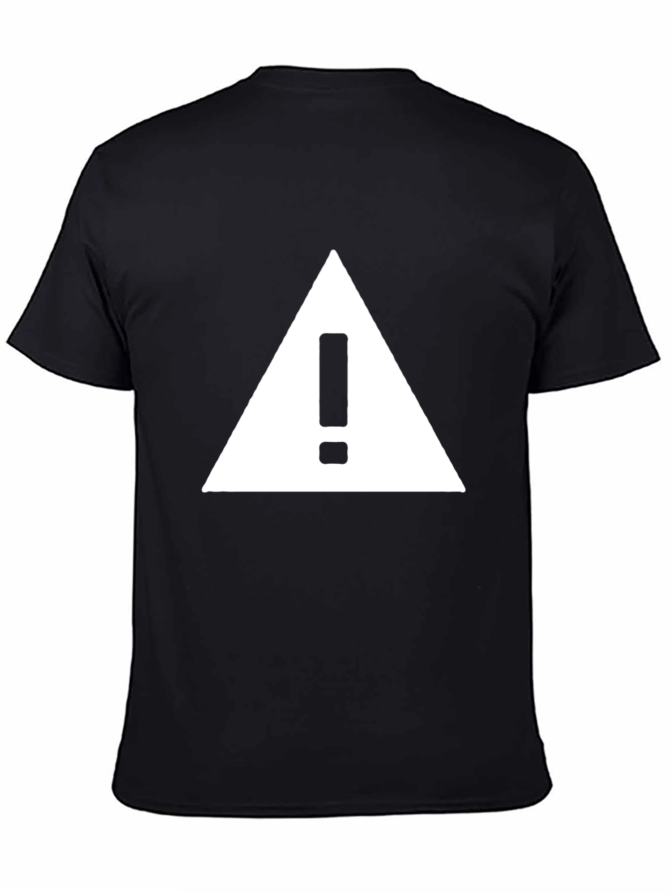 Black Warning Sign Graphic Tee - Black Cotton T-Shirt view 4