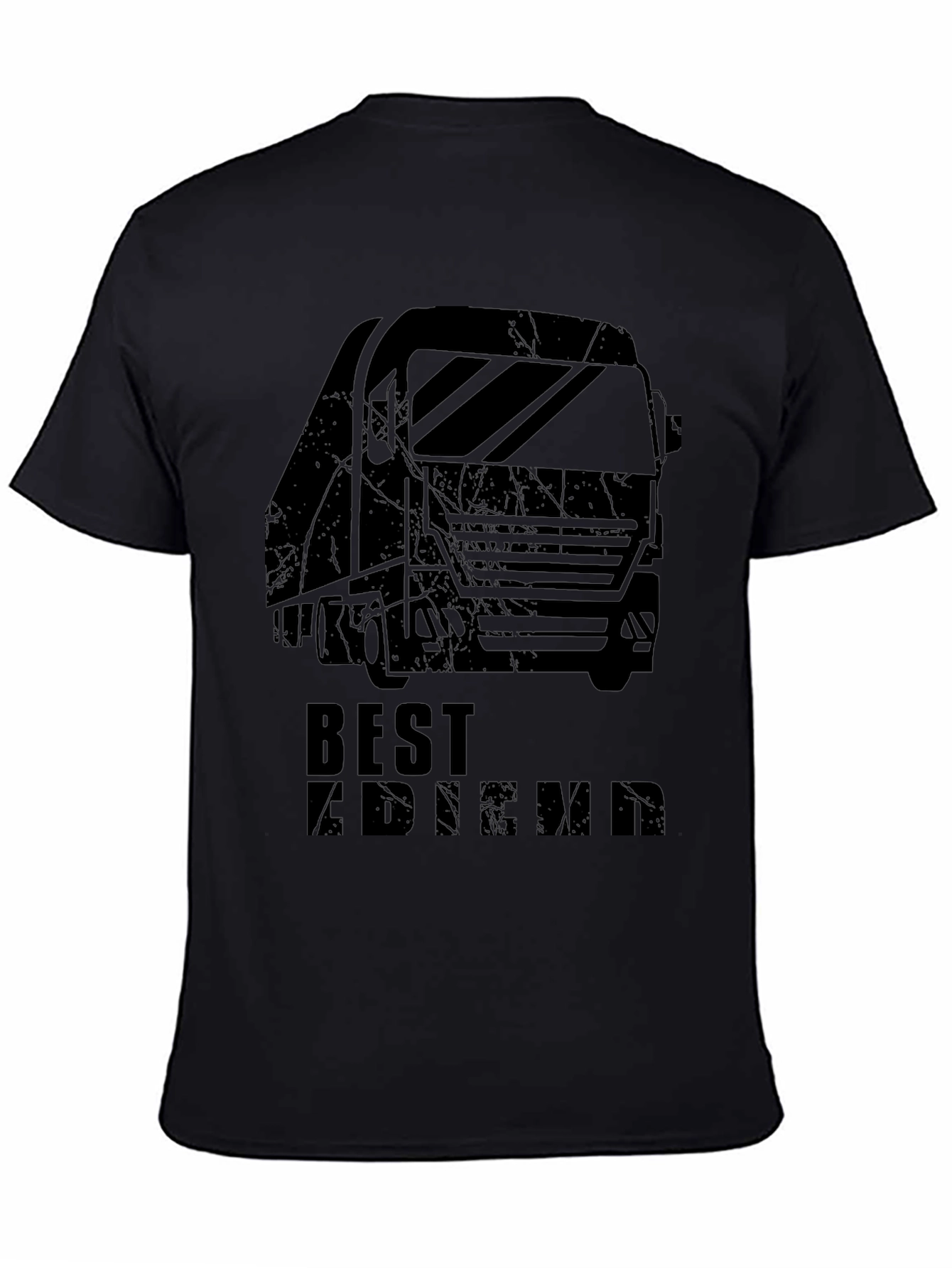 Black Truck Driver "Best Friend" Graphic Tee - Black view 4