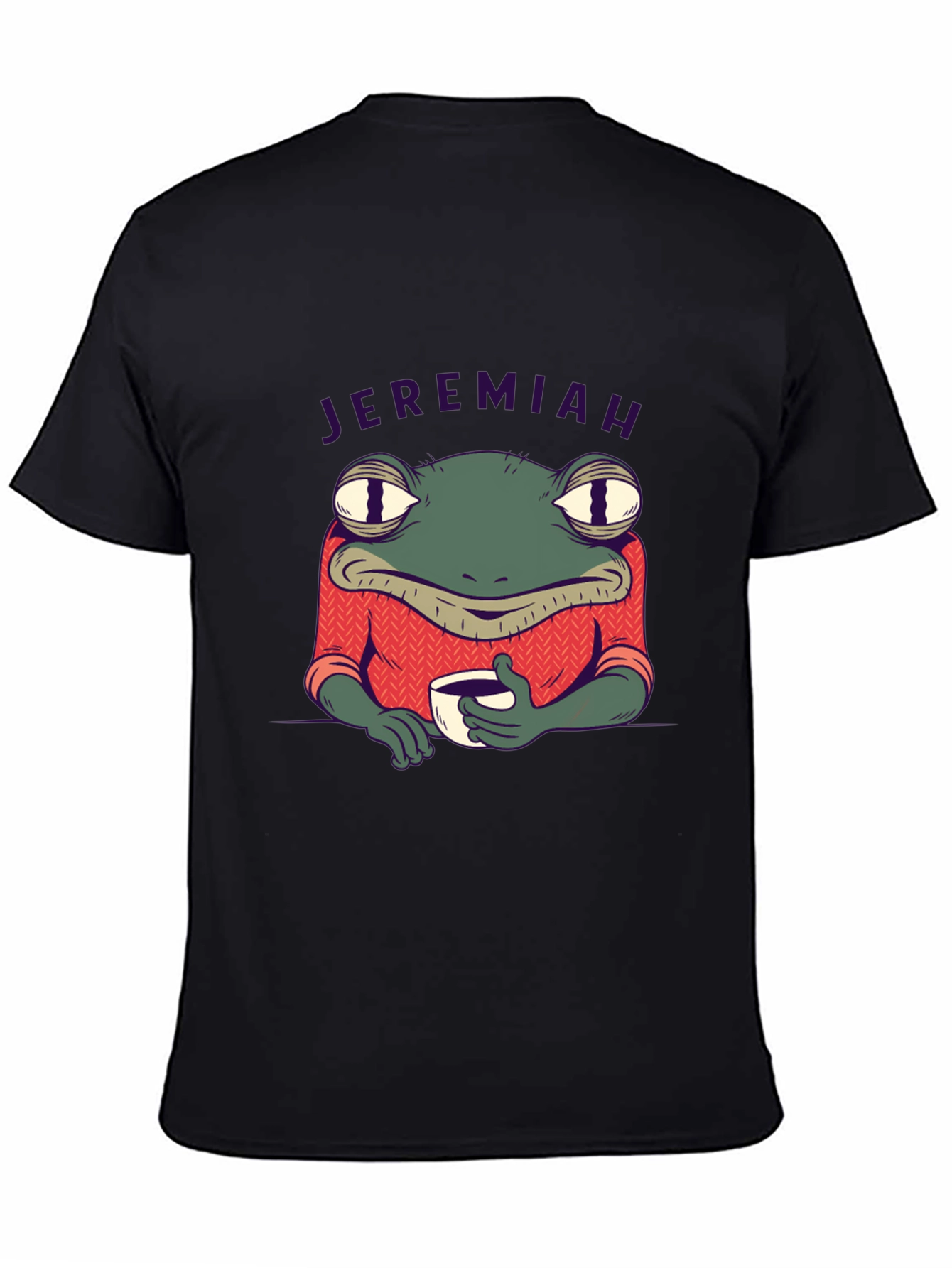 Black Jeremiah Frog Coffee T-Shirt view 4