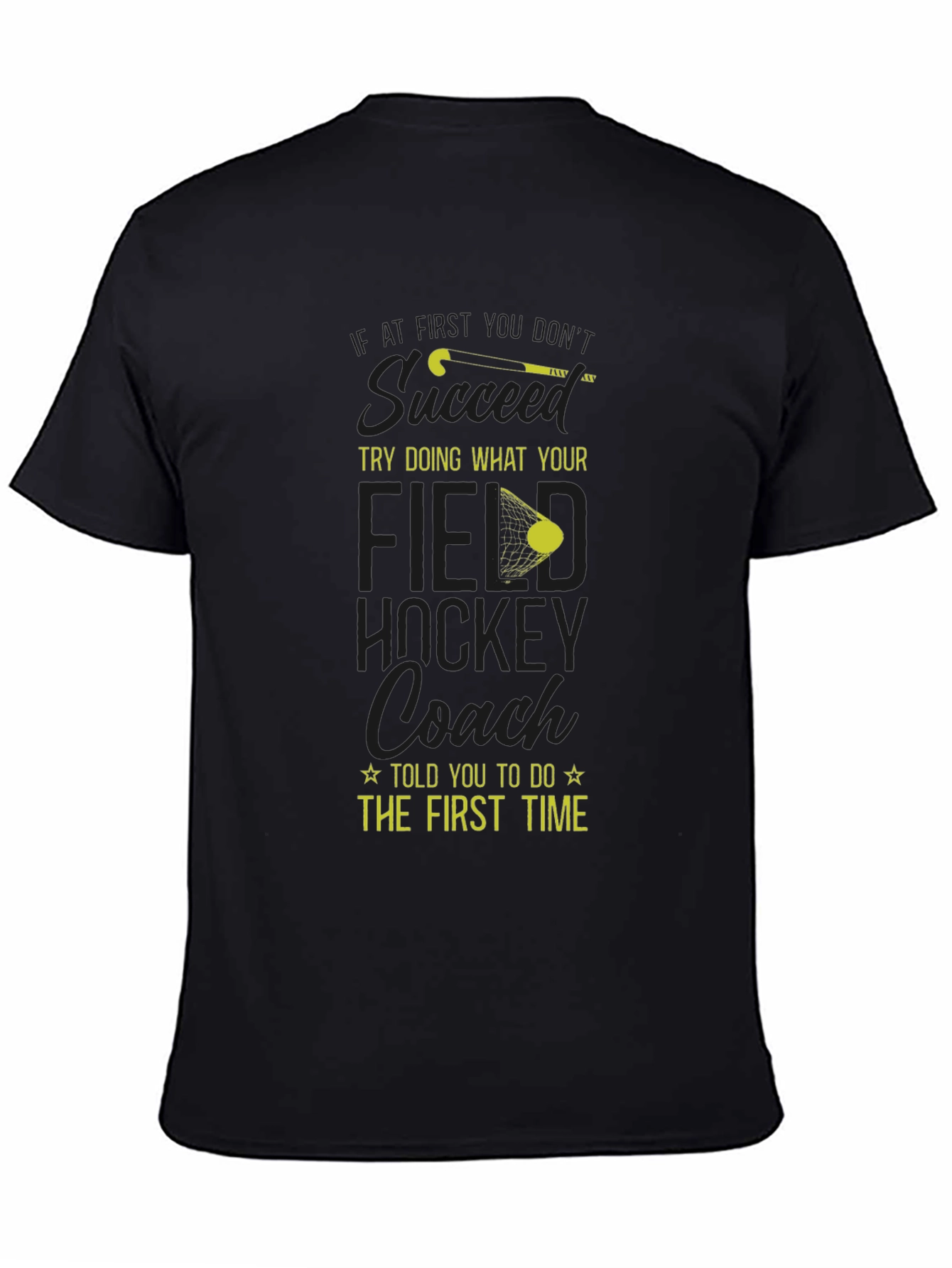 Black Field Hockey Coach T-Shirt view 4