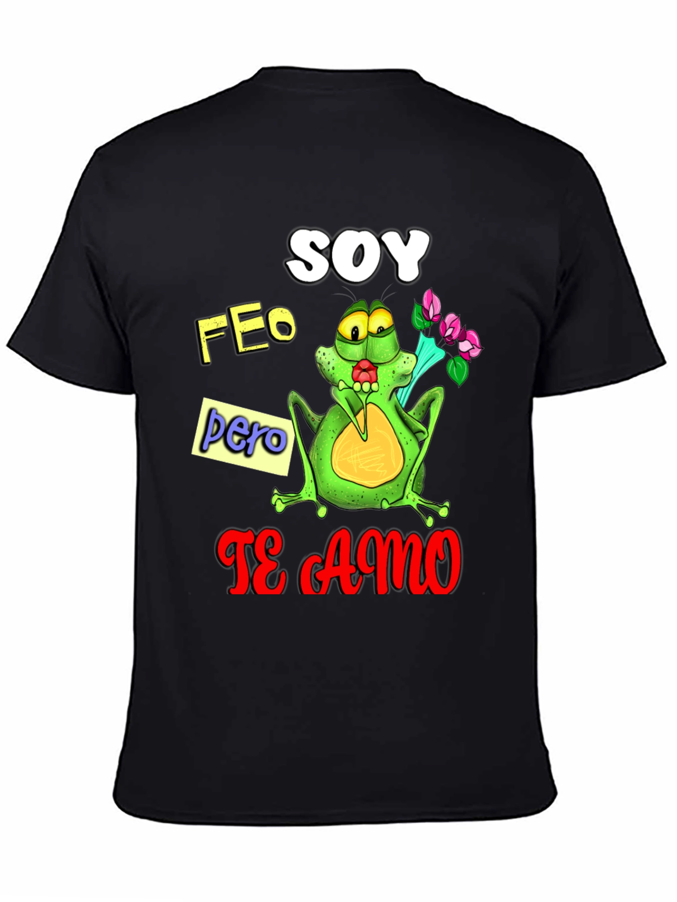 Black Soy Feo Pero Te Amo Frog Graphic Tee view 4