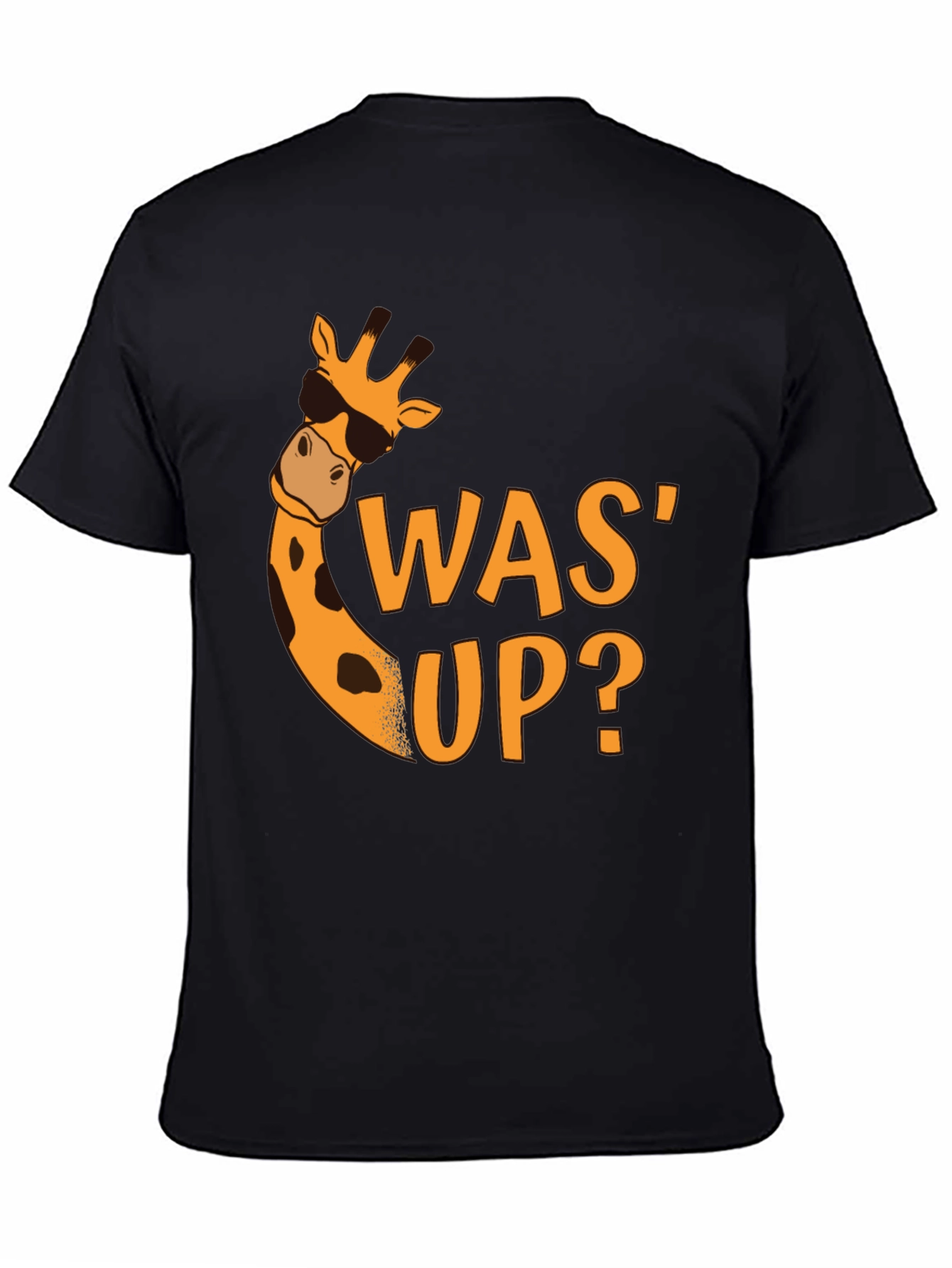 Black Cool Giraffe Was' Up? Black Graphic Tee view 4