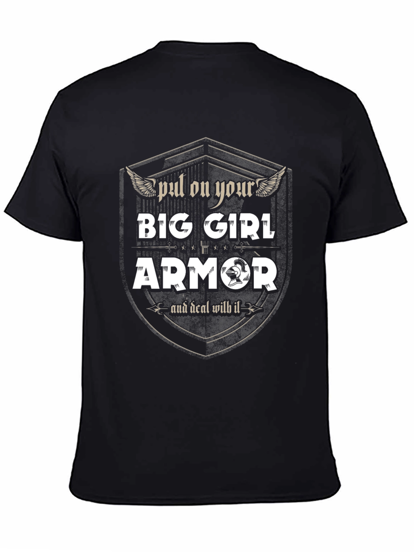 Black Big Girl Armor Graphic Tee - Empowering Fashion view 4