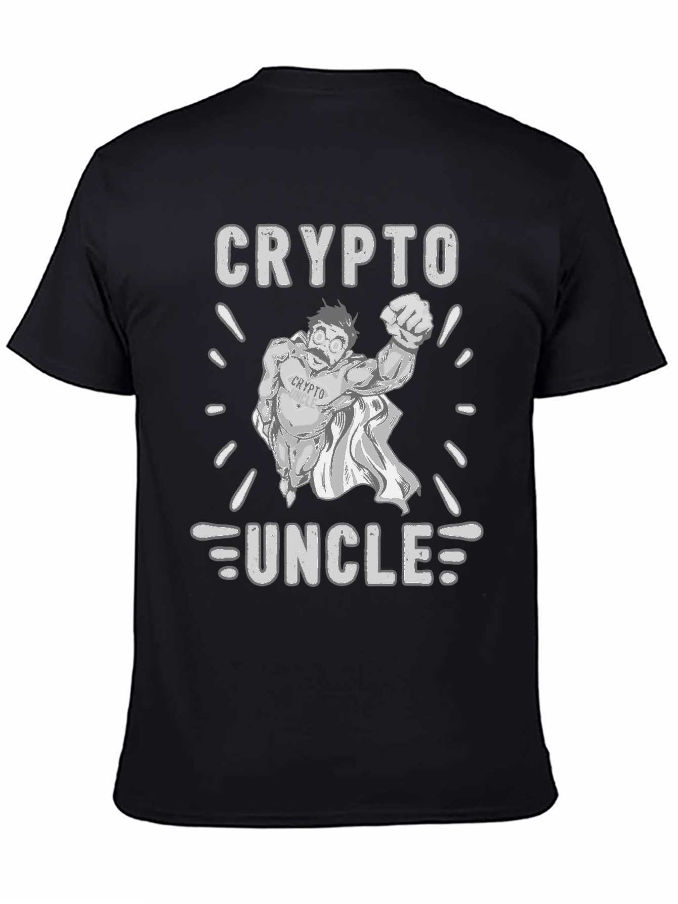 Black Crypto Uncle T-Shirt - Black Cotton Tee view 4