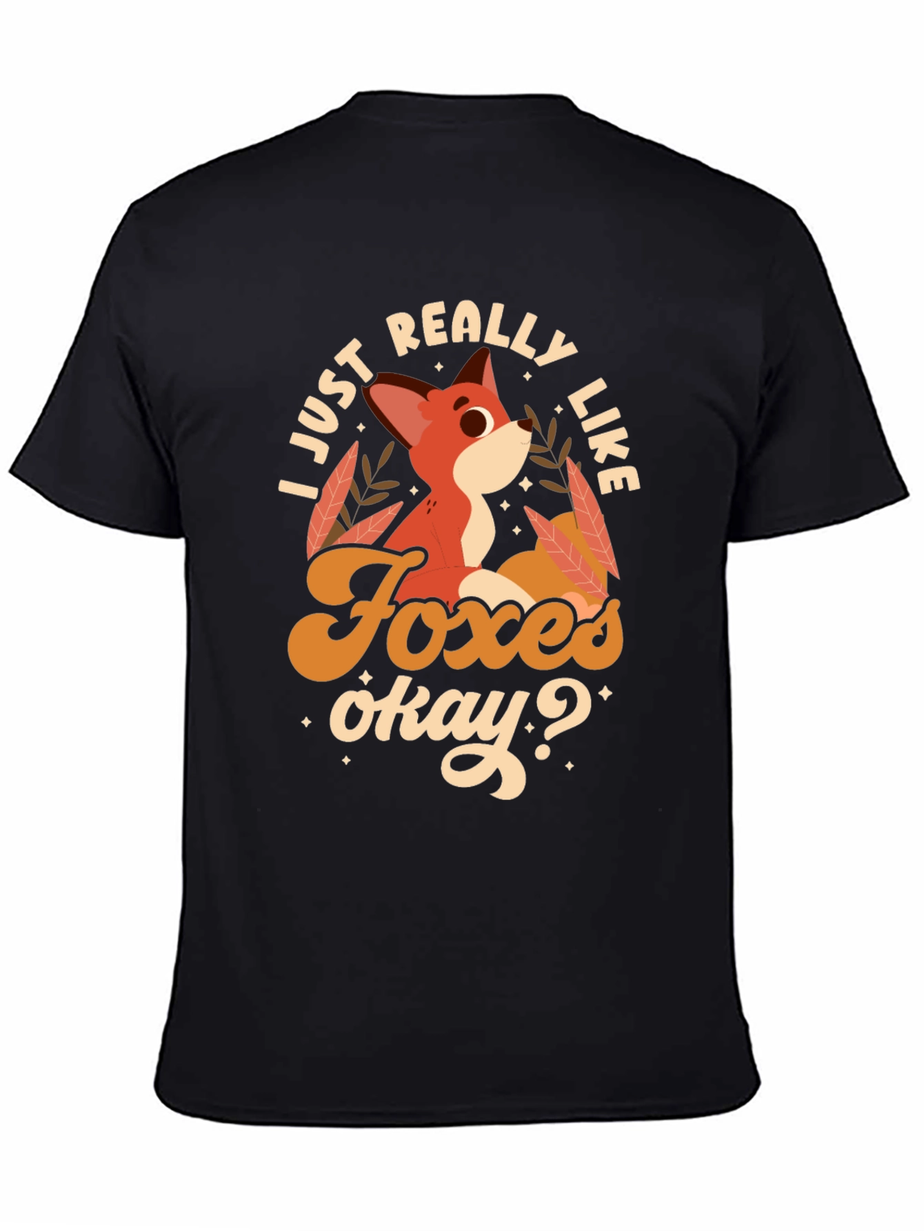 Black Fox Lover's Tee: I Just Really Like Foxes Okay? view 4