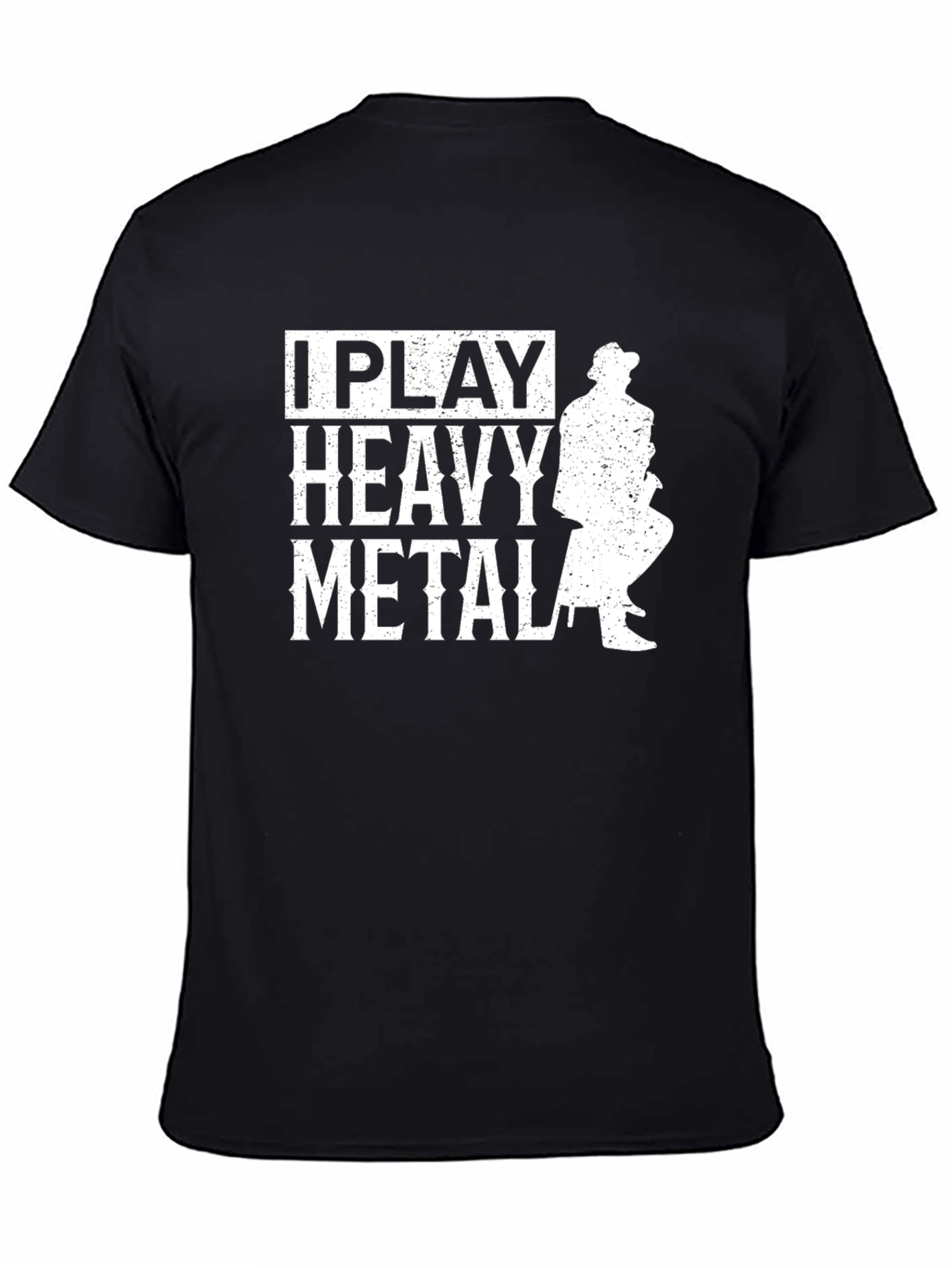 Black I Play Heavy Metal Graphic Tee - Black view 4