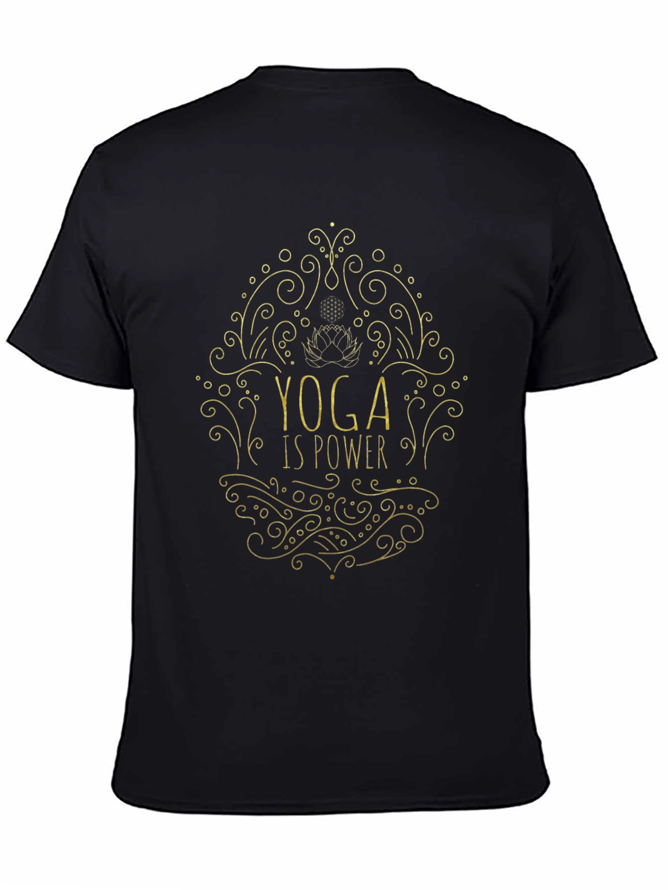 Yoga Is Power Tee - Black Graphic T-Shirt - 4
