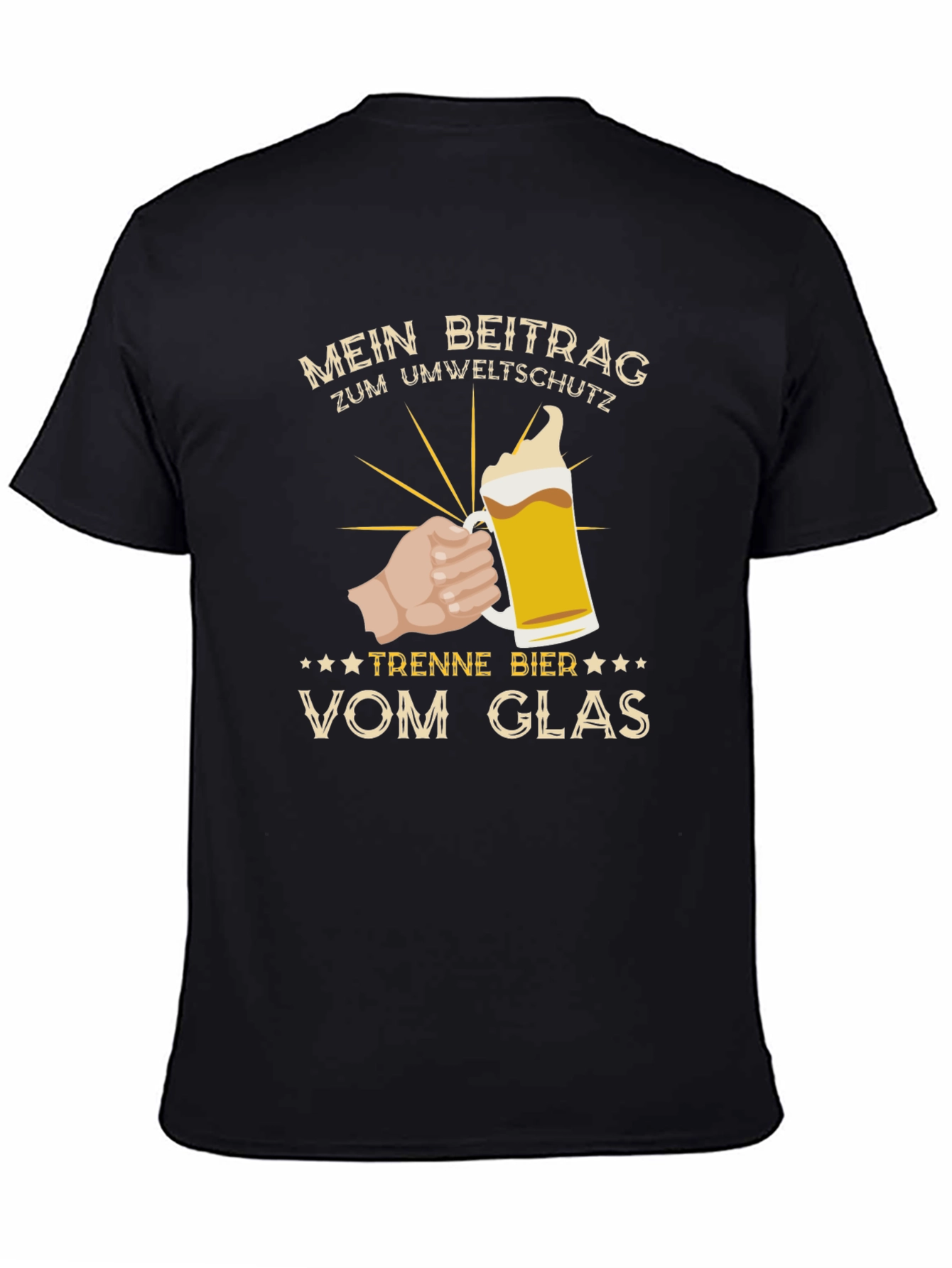 Black Men's Black 'Mein Beitrag' Beer Graphic Tee view 4