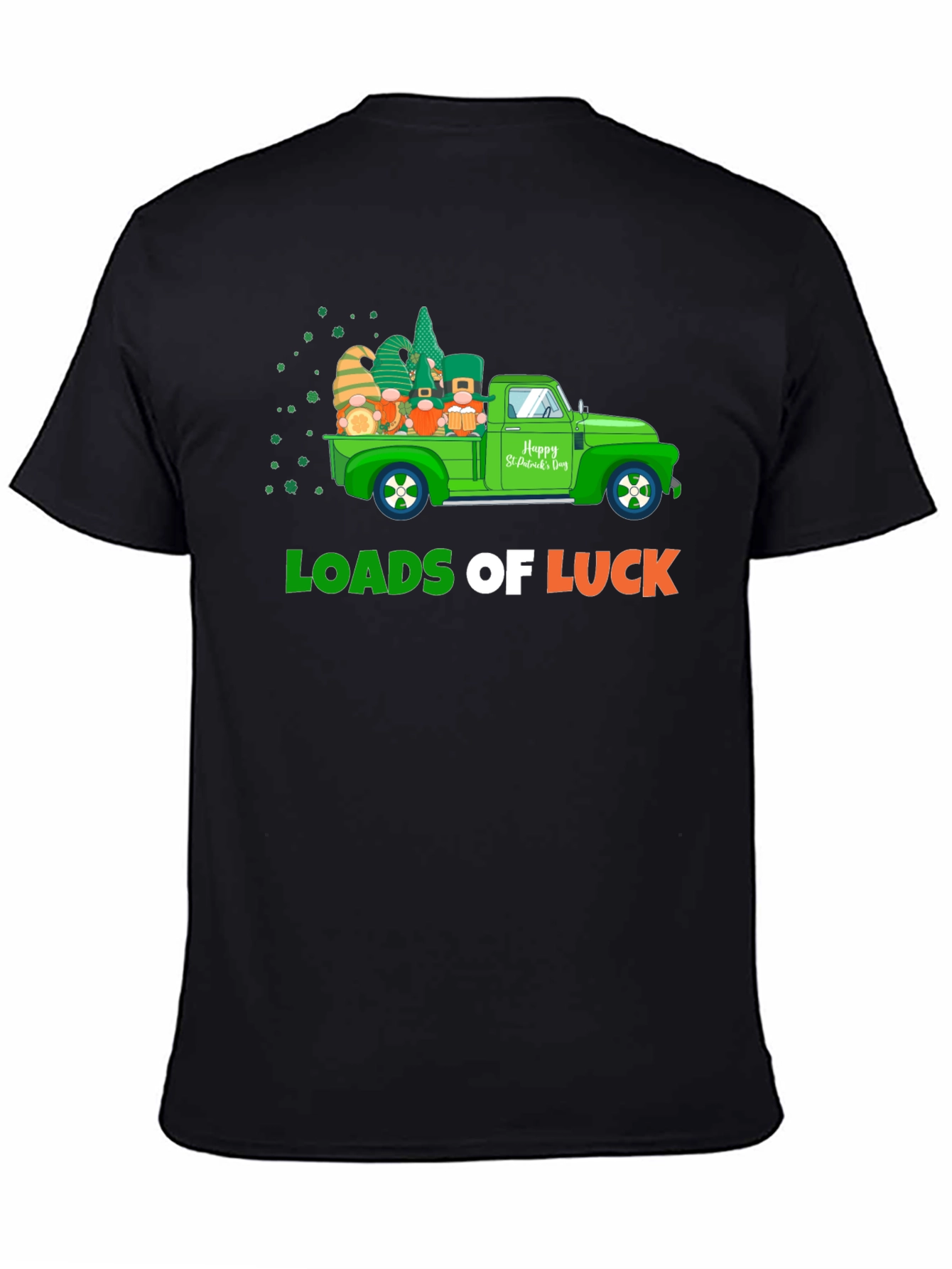 Black Loads of Luck St. Patrick's Day Truck T-Shirt view 4