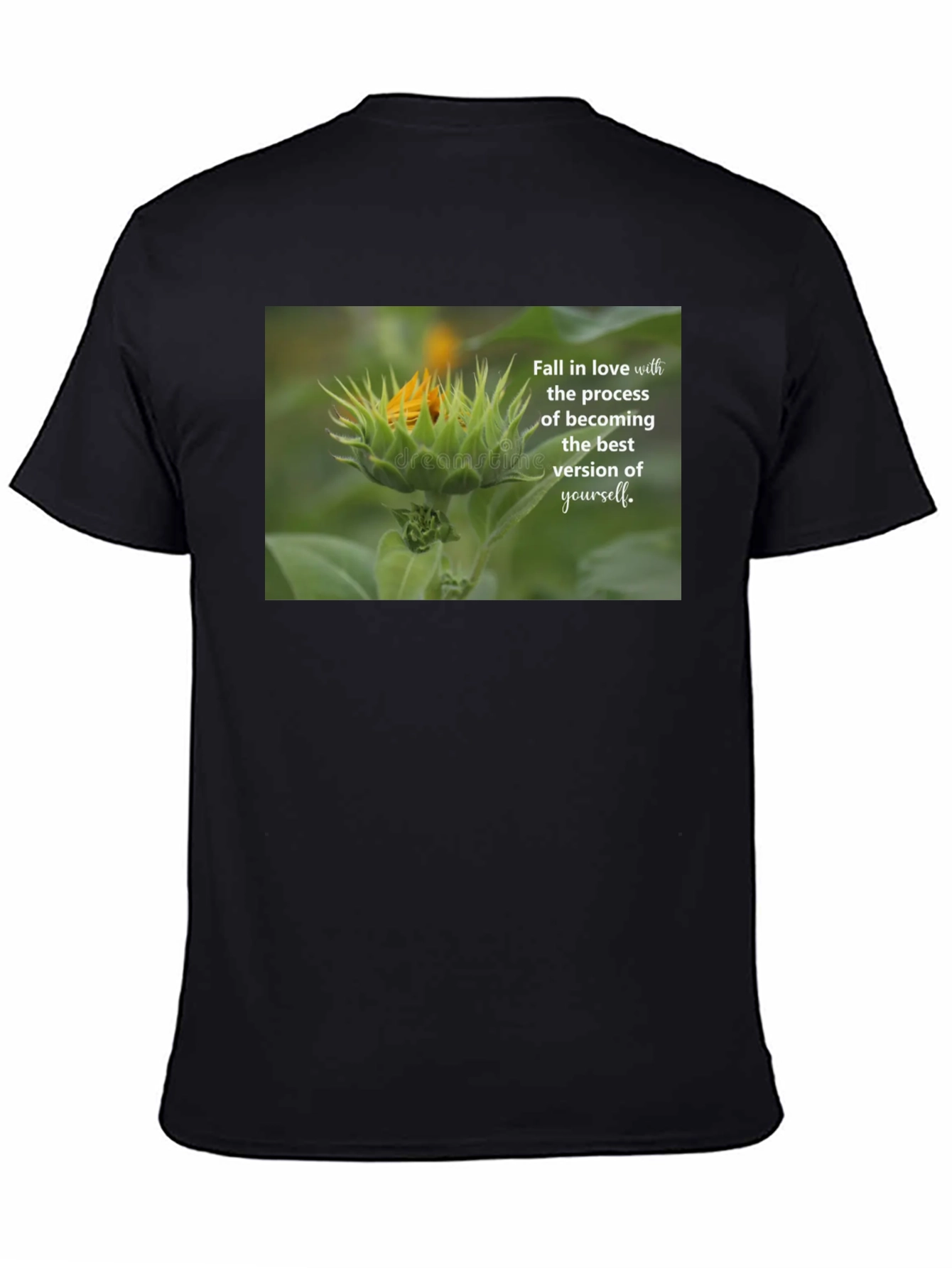 Black Inspirational Sunflower Graphic T-Shirt - Black view 4