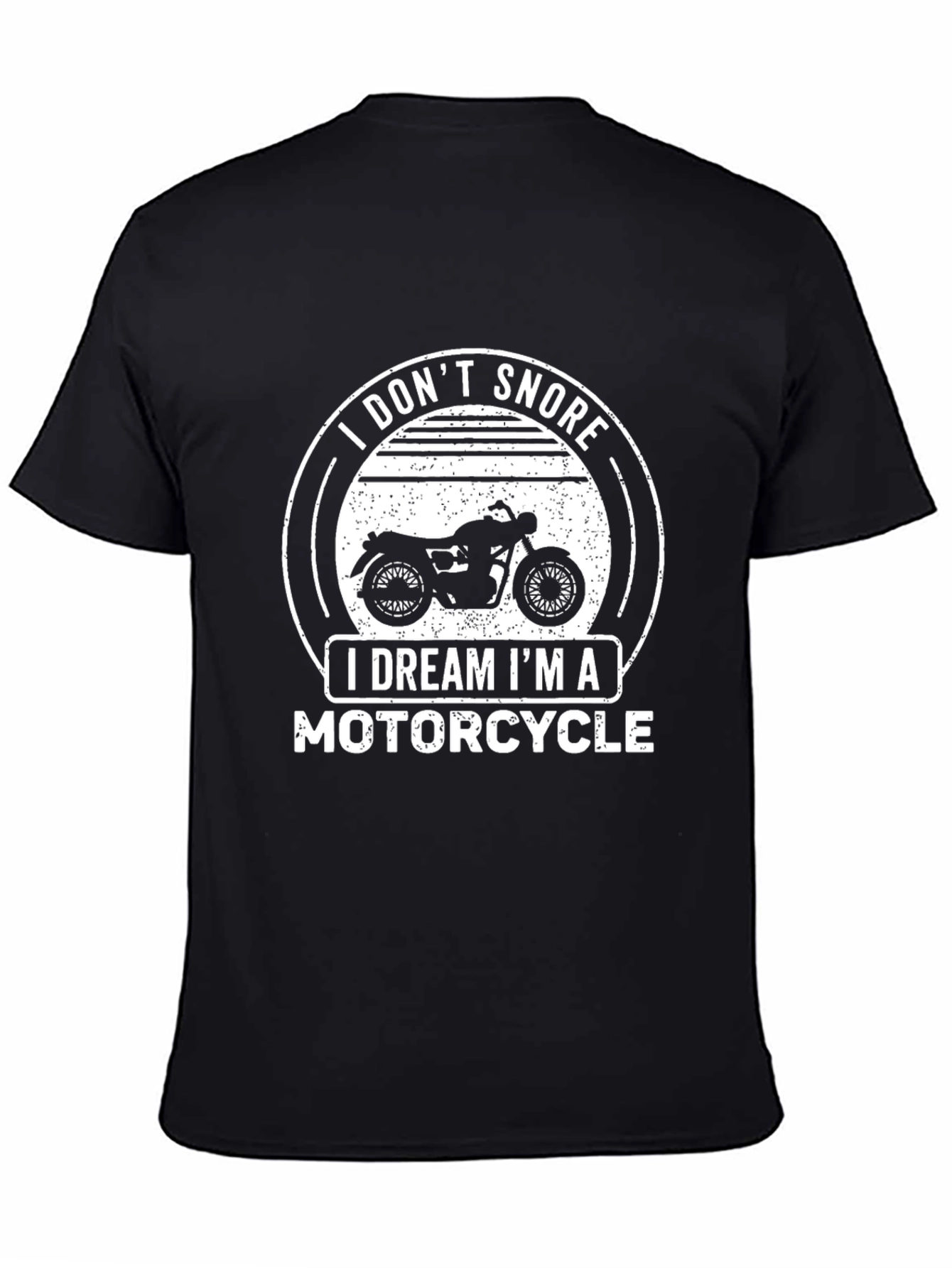 Black I Don't Snore I Dream I'm A Motorcycle Black T-Shirt view 4