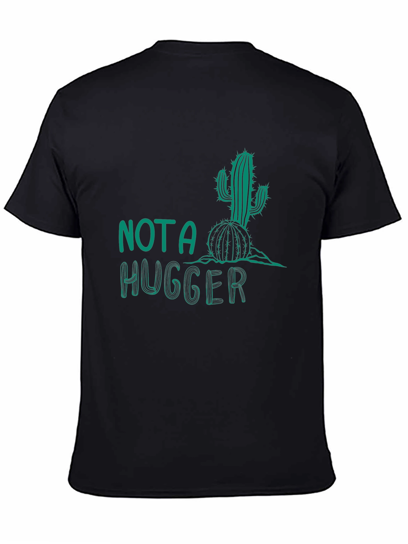 Black Not A Hugger Cactus Graphic Tee - Black view 4