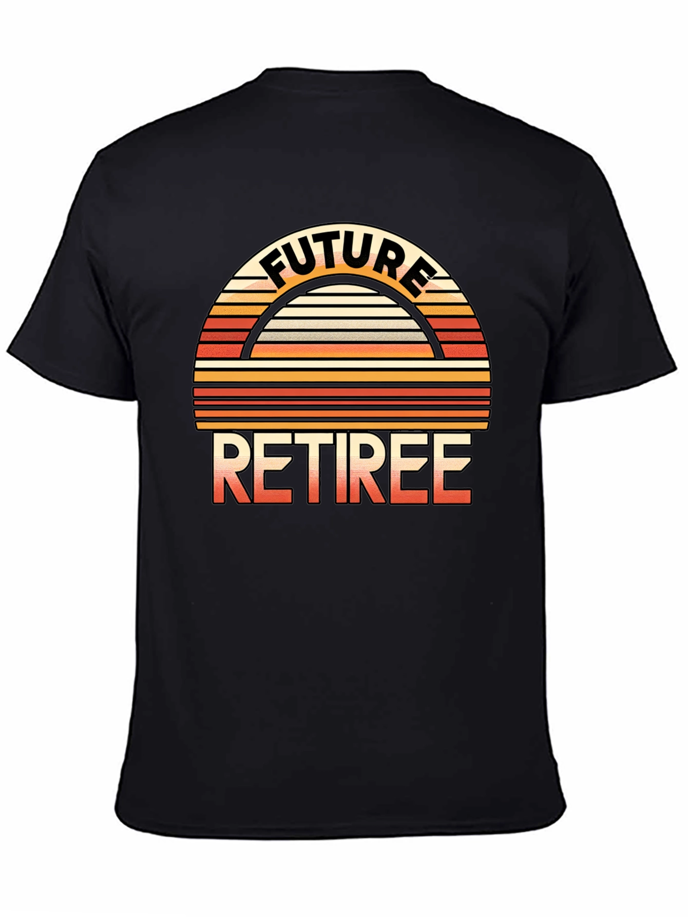 Black Future Retiree Graphic T-Shirt - Retro Style view 4