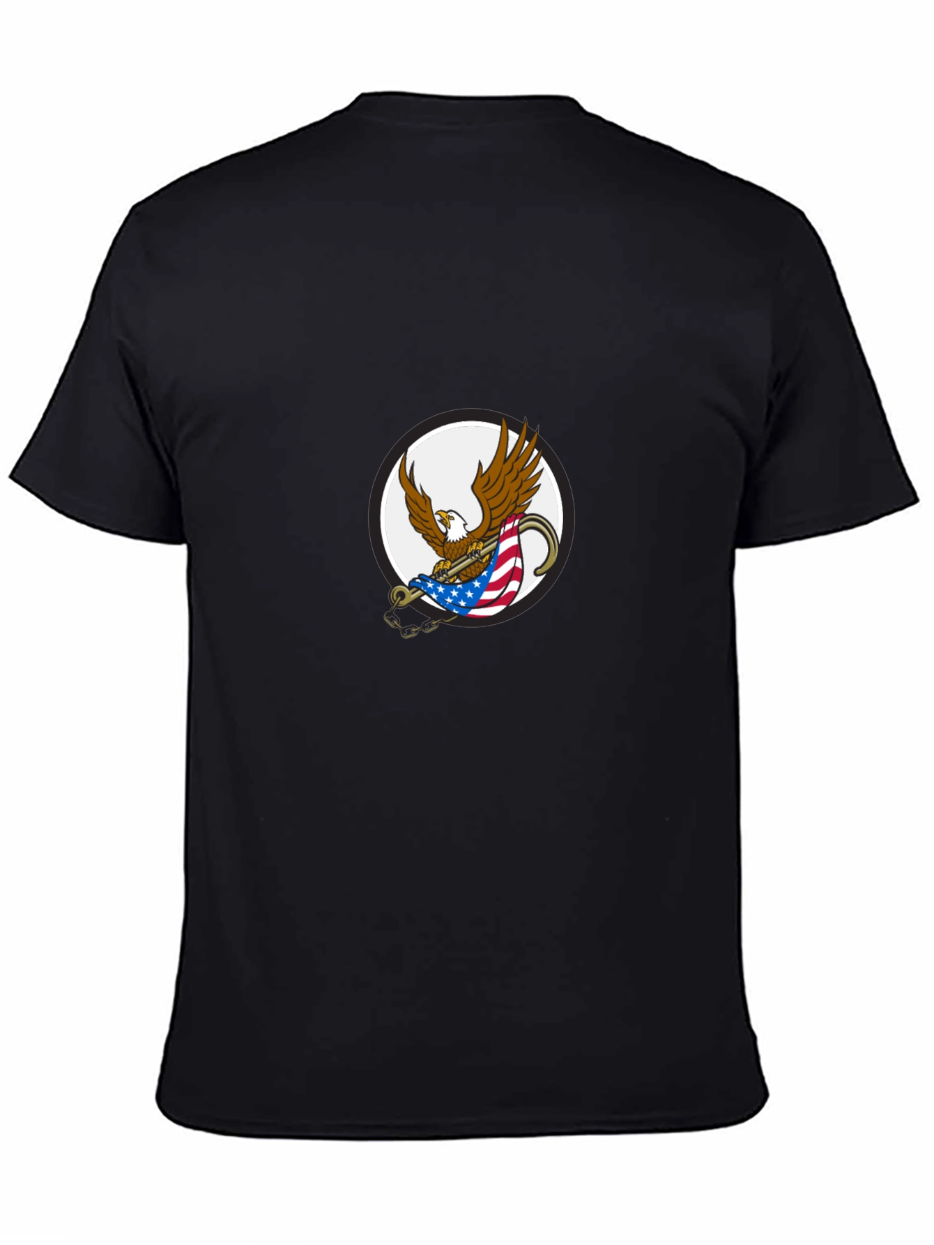 Black Men's Black Graphic Eagle T-Shirt view 4