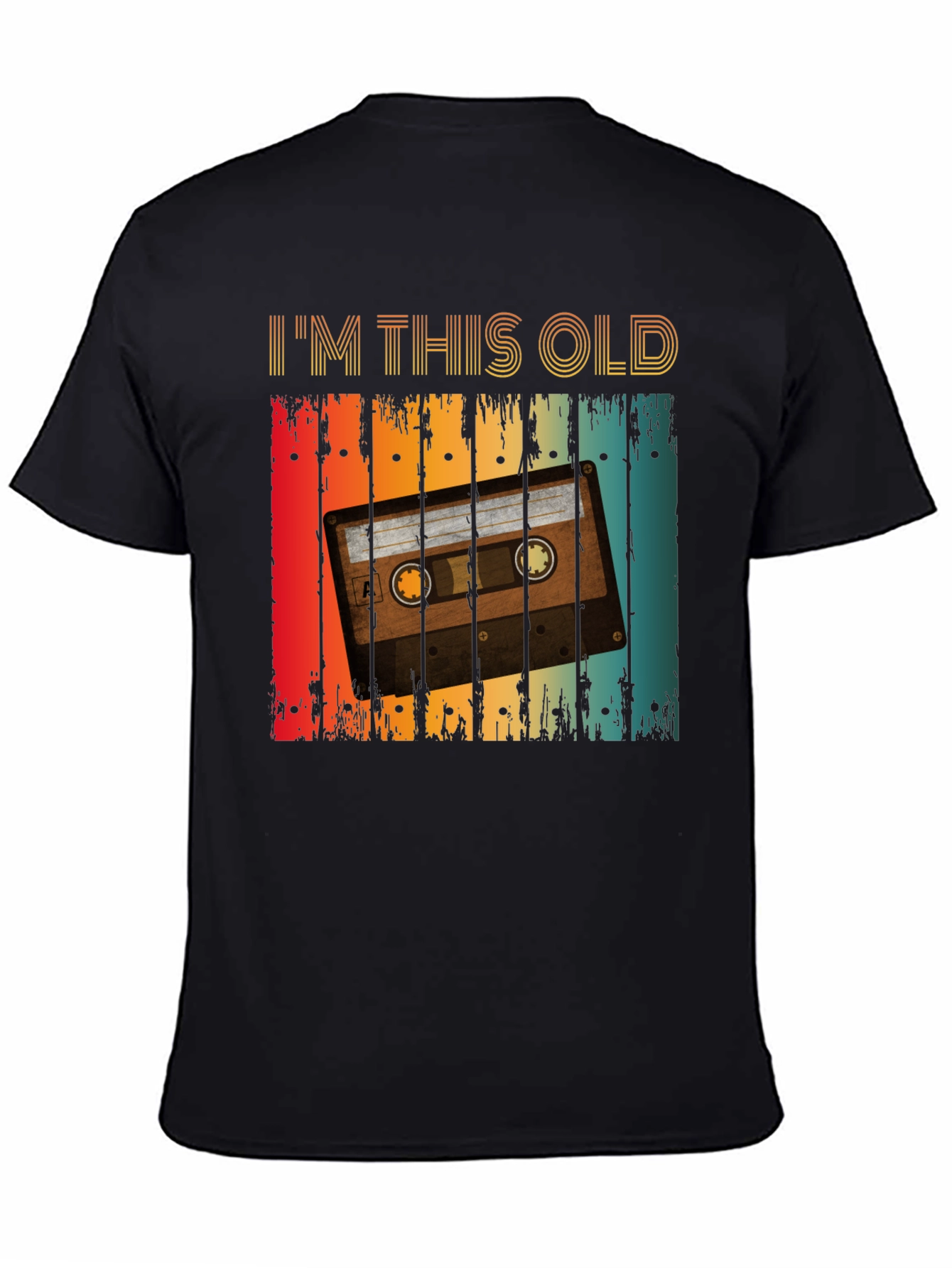 Black Retro Cassette Tape T-Shirt - I'm This Old view 4