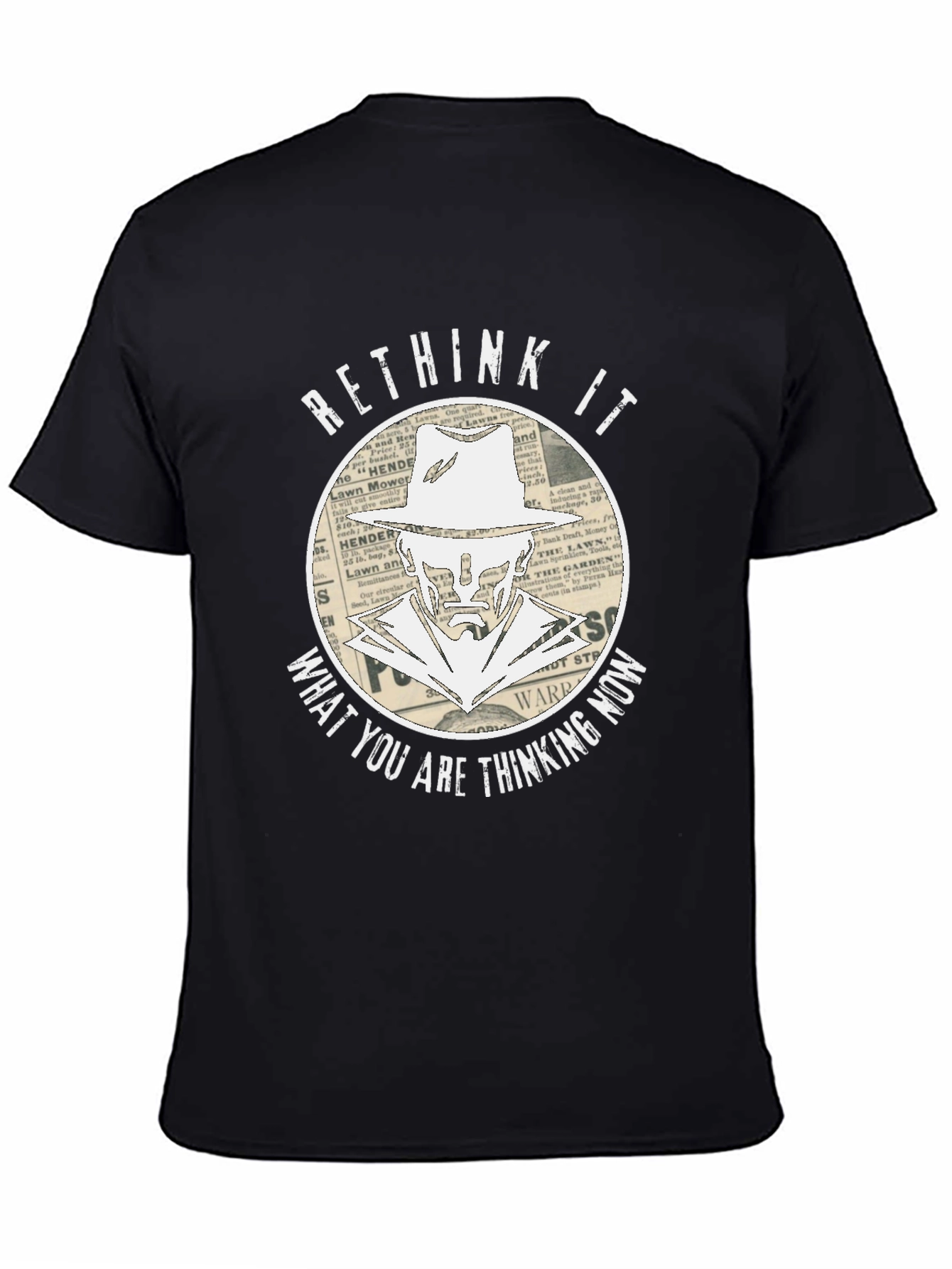 Black Rethink It Graphic T-Shirt - Stylish Design view 4