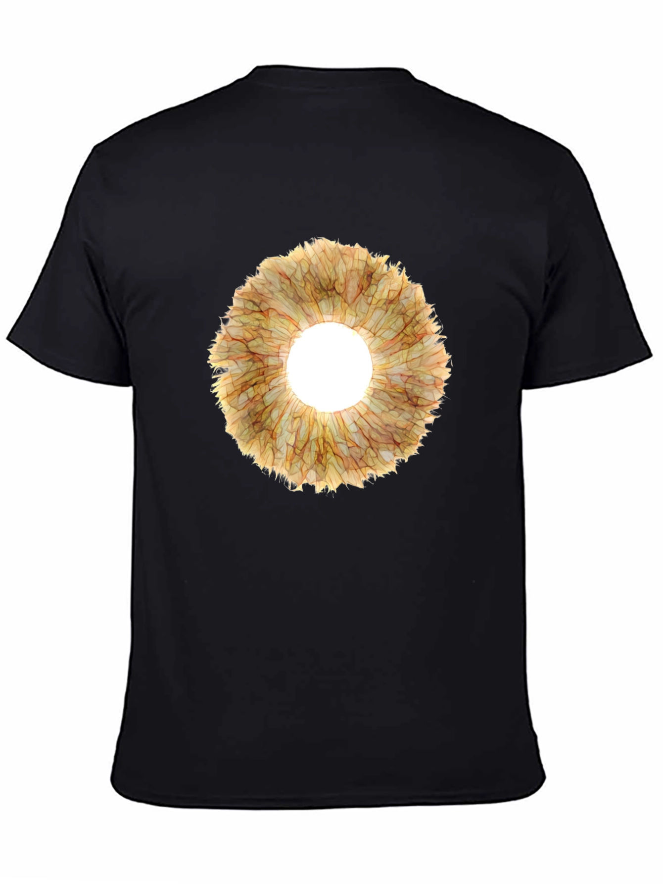 Black Eye-Catching Floral Ring Graphic Tee - Black view 4