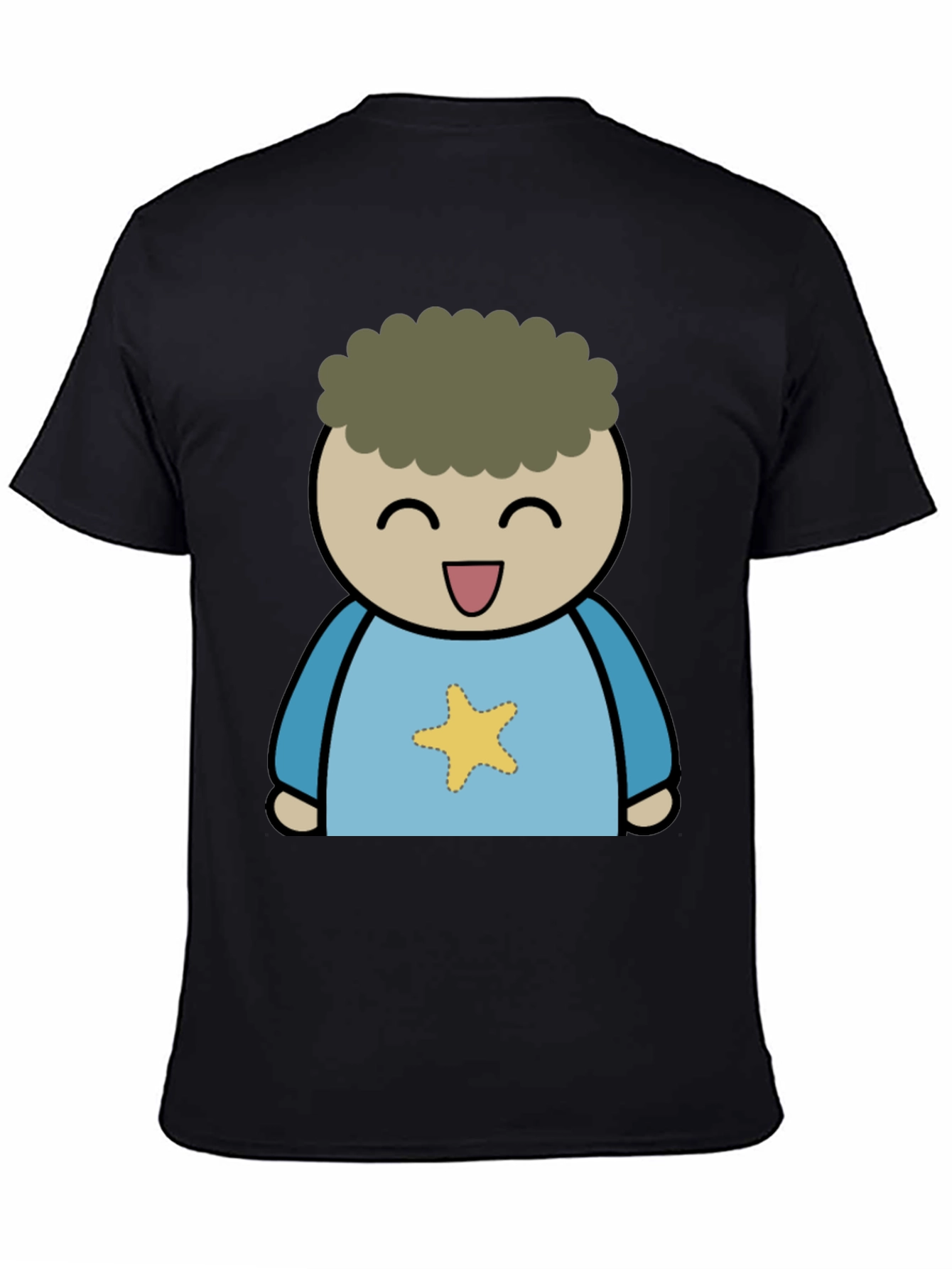 Black Cartoon Star T-Shirt view 4