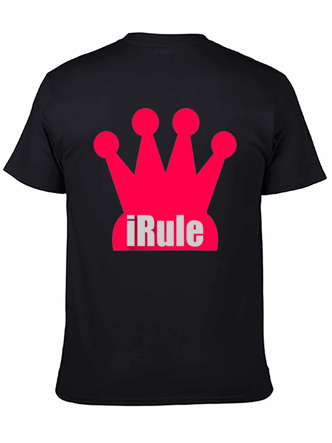 Black iRule Crown Black T-Shirt - Unique Design view 4