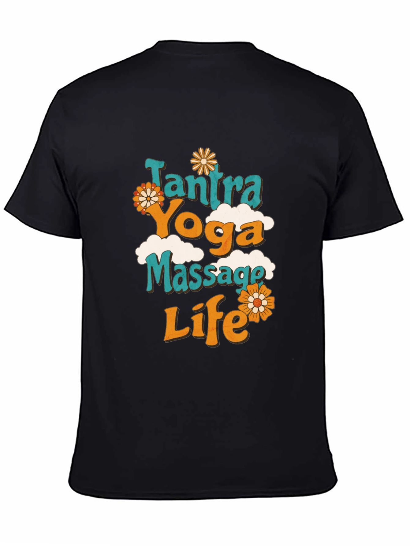 Black Tantra Yoga Massage Life Graphic Tee view 4