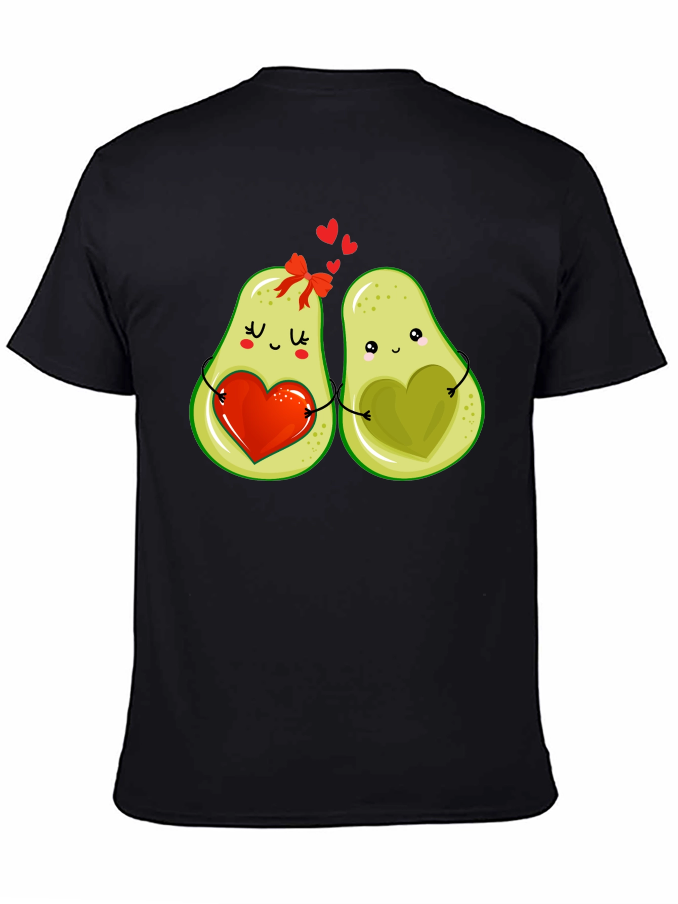 Black Avocado Love T-Shirt - Cute Couple Graphic Tee view 4