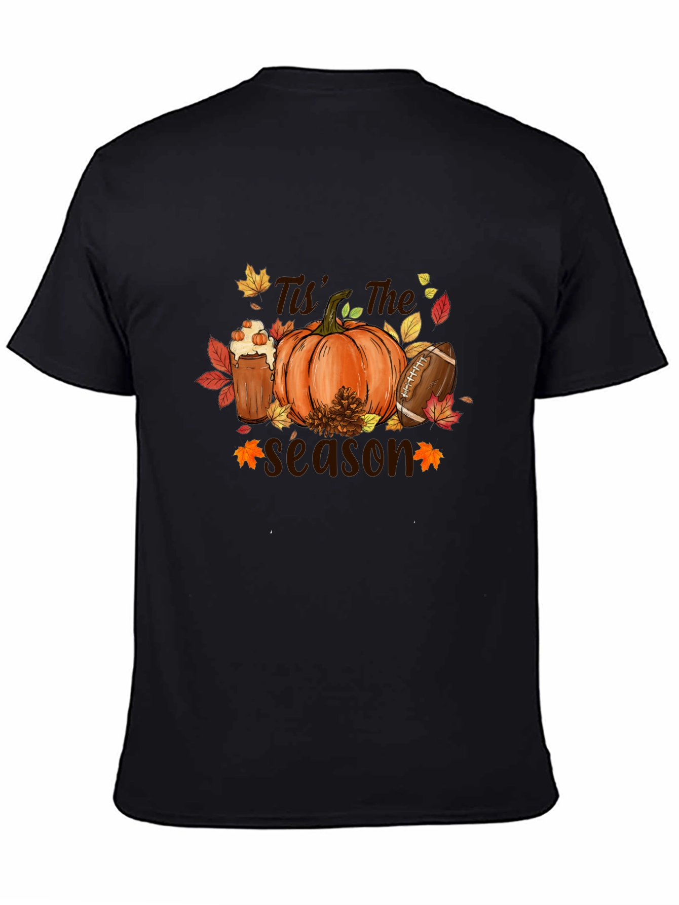 Black Fall Season T-Shirt view 4