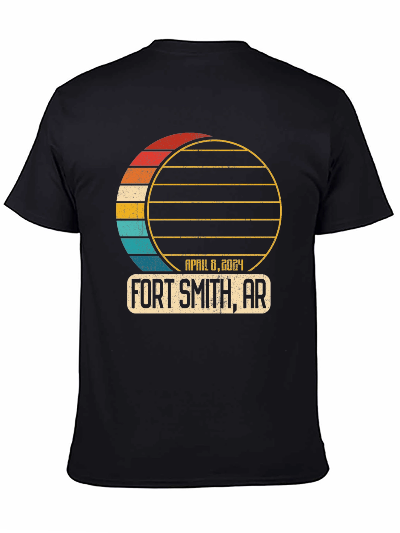 Black Fort Smith AR April 8 2024 Eclipse T-Shirt view 4
