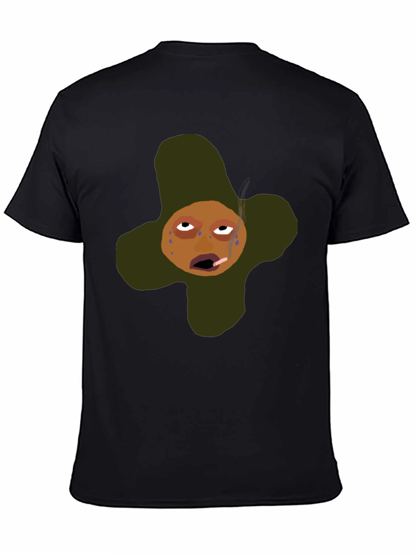 Black Funny Cartoon Graphic T-Shirt - Black view 4